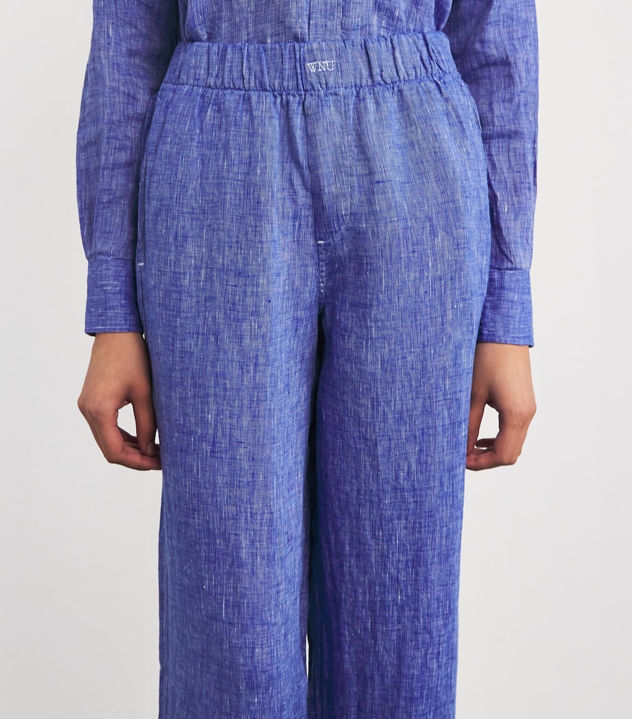 Linen The Palazzo Trousers LAPIS BLUE Image 6