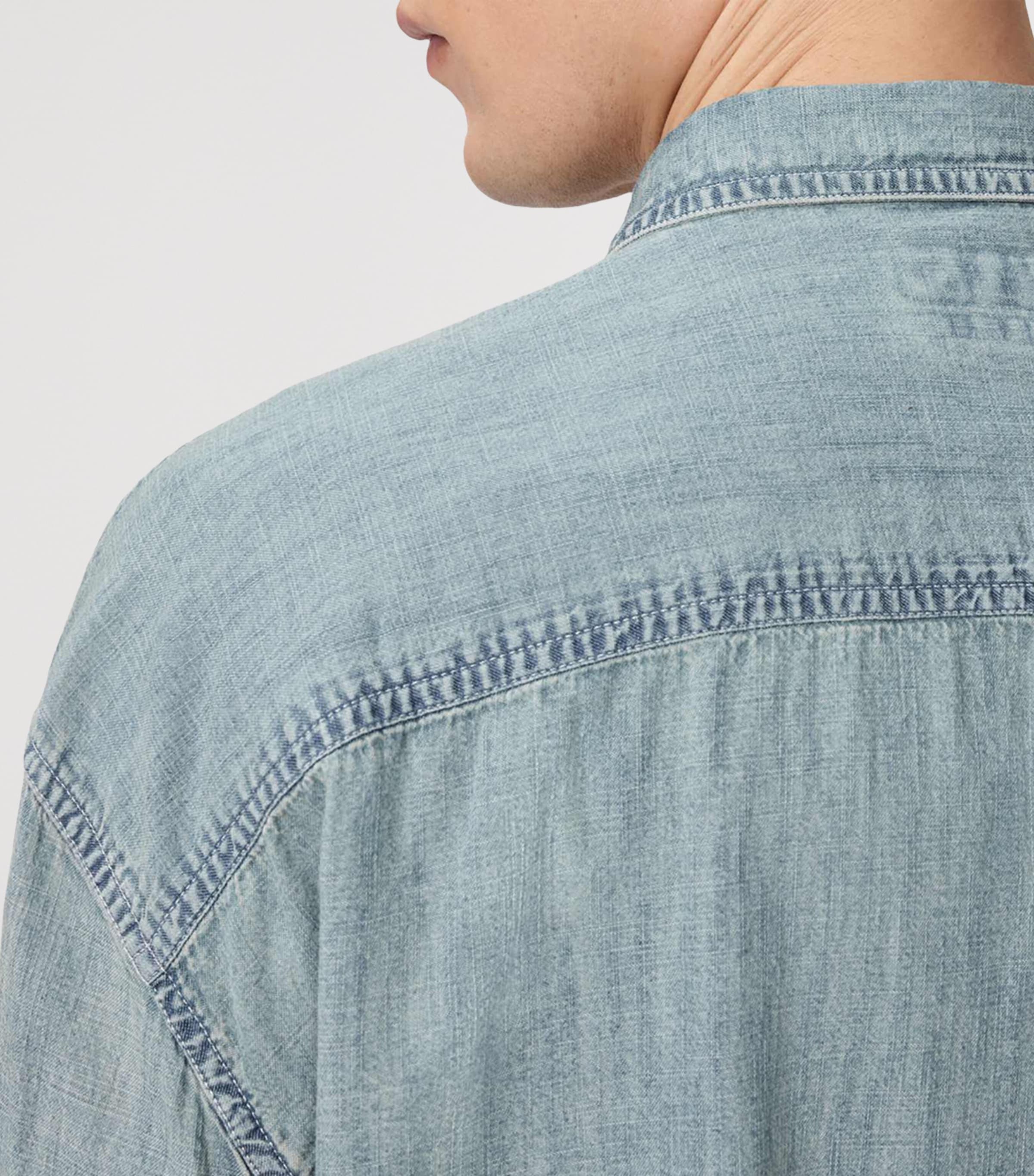 AllSaints Mens Oversized Gribbs Shirt Faded Indigo Image 5