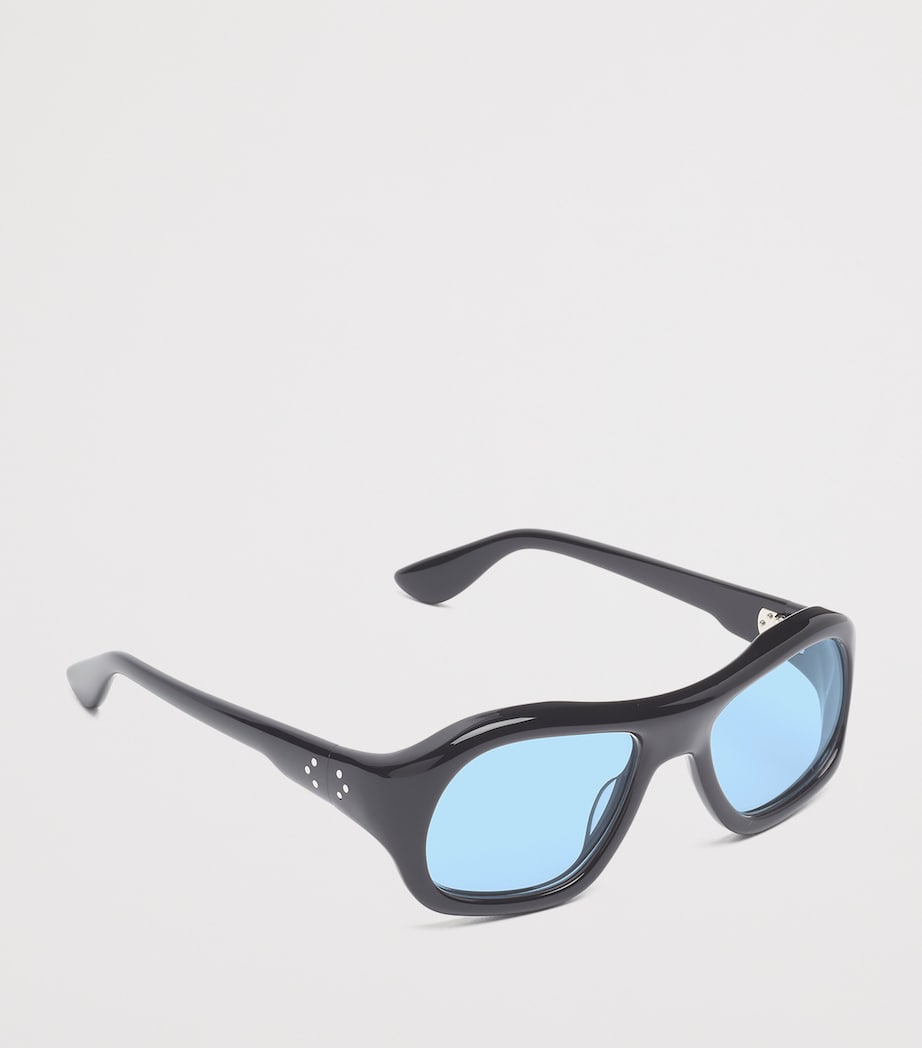 Acetate Gray Sunglasses BLACK/ BLUE Image 3