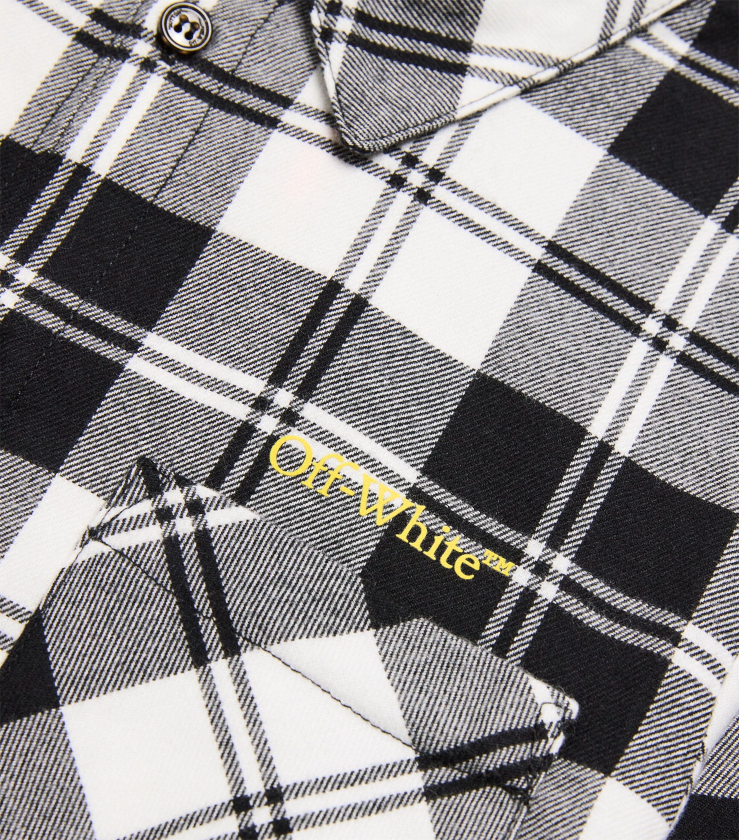 Off-White Kids Cotton Flannel Shirt (4-12 Years) Yellow Image 3
