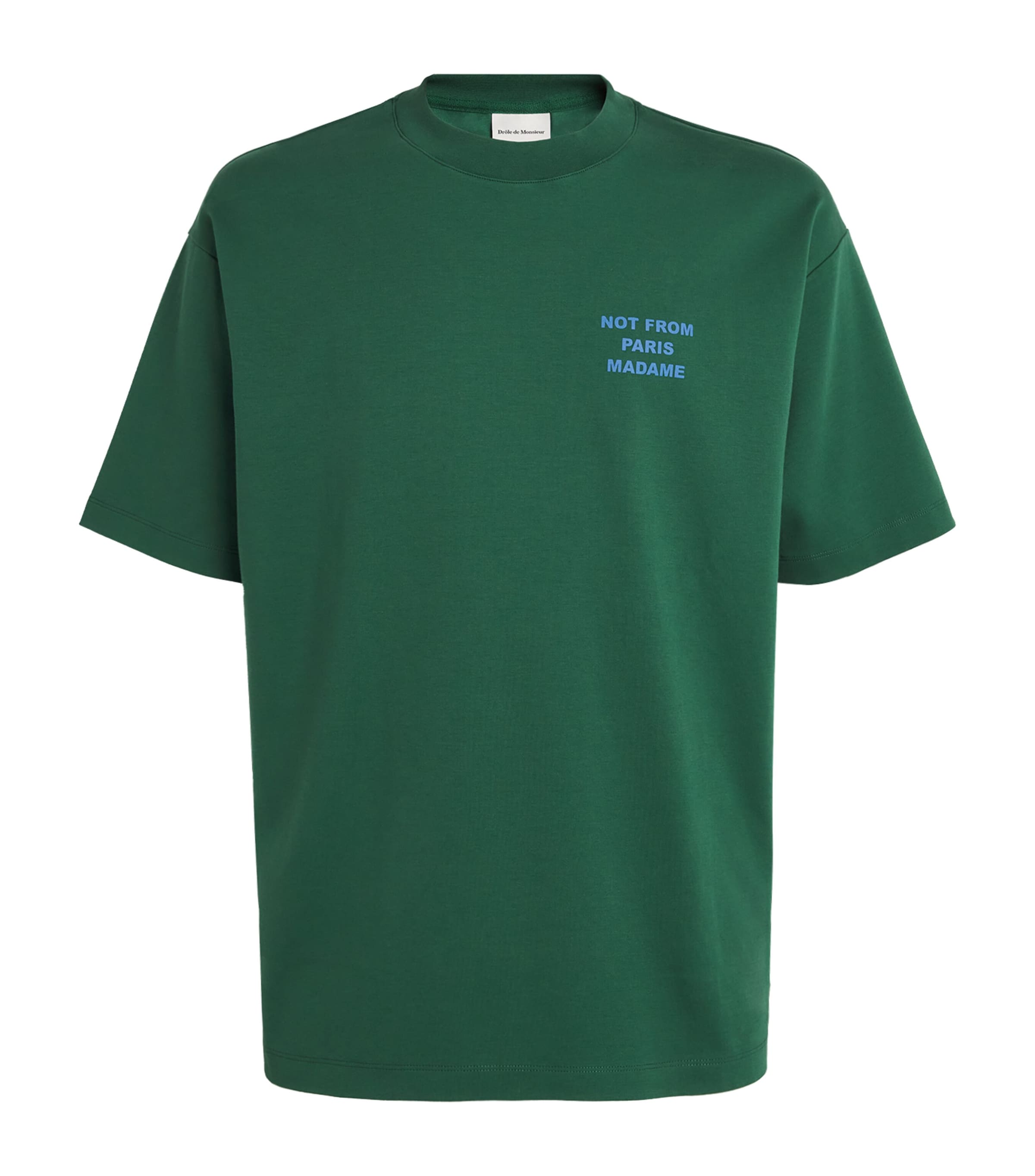 Drôle de Monsieur Mens Cotton Slogan T-Shirt Eden Green Image 1