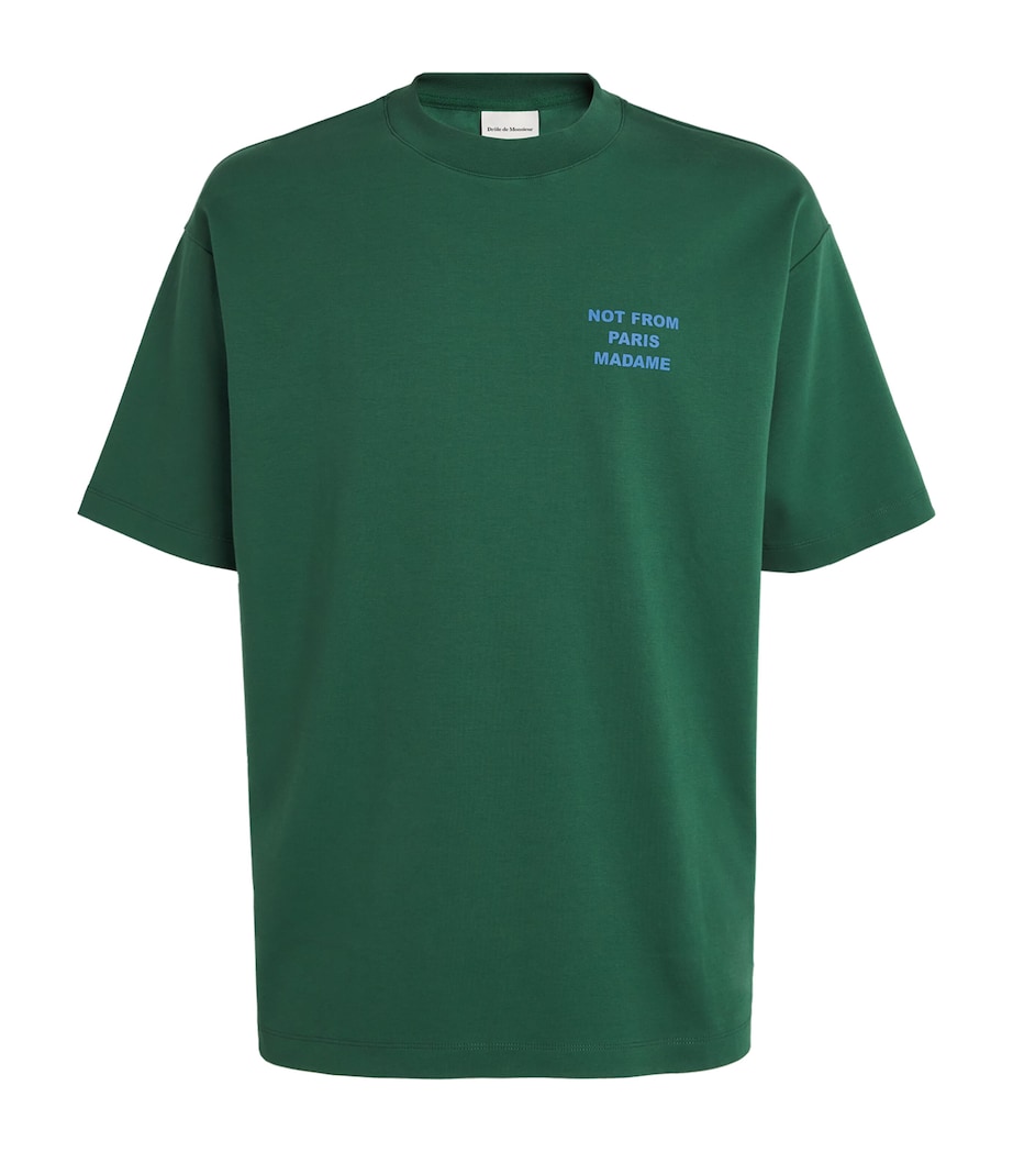 Drôle de Monsieur Mens Cotton Slogan T-Shirt Eden Green Image 1