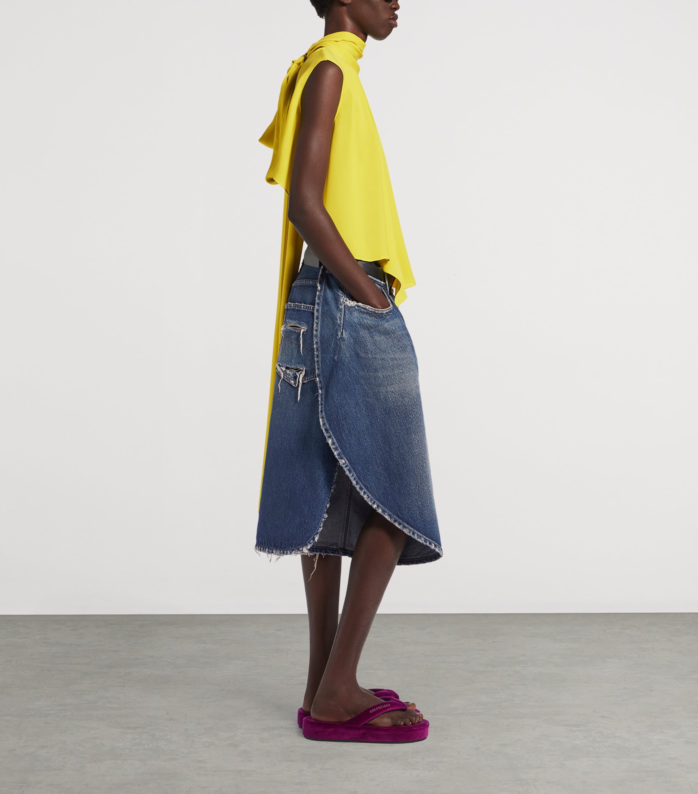 Balenciaga Womens Silk Open-Back Blouse Image 4