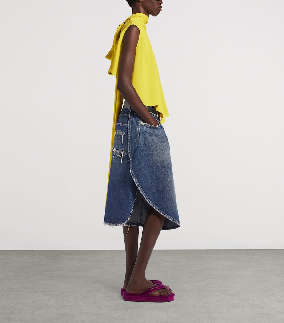 Balenciaga Womens Silk Open-Back Blouse Image 4