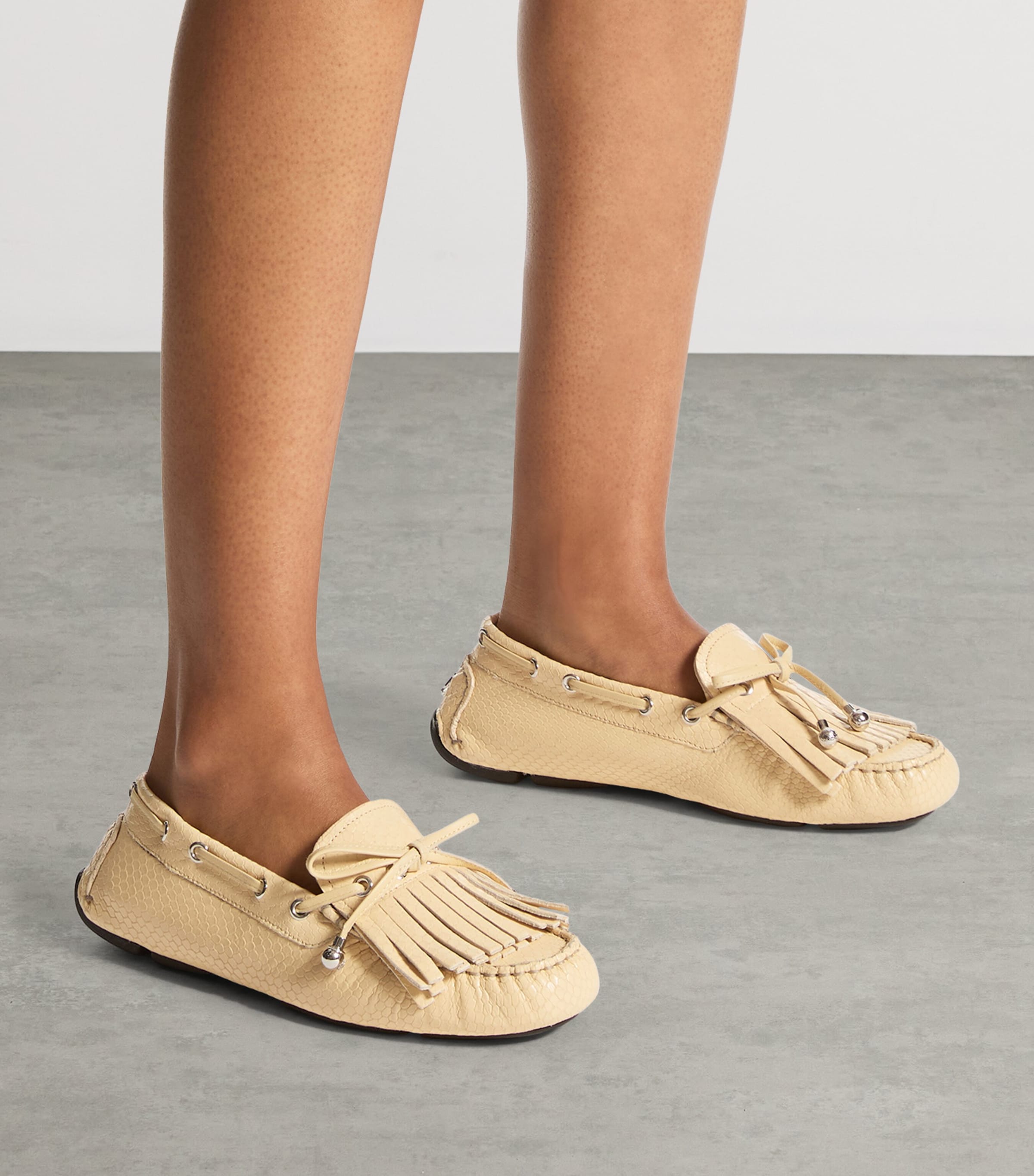 Jimmy Choo Manon Flat Leather Loafers Corn/silver Image 2