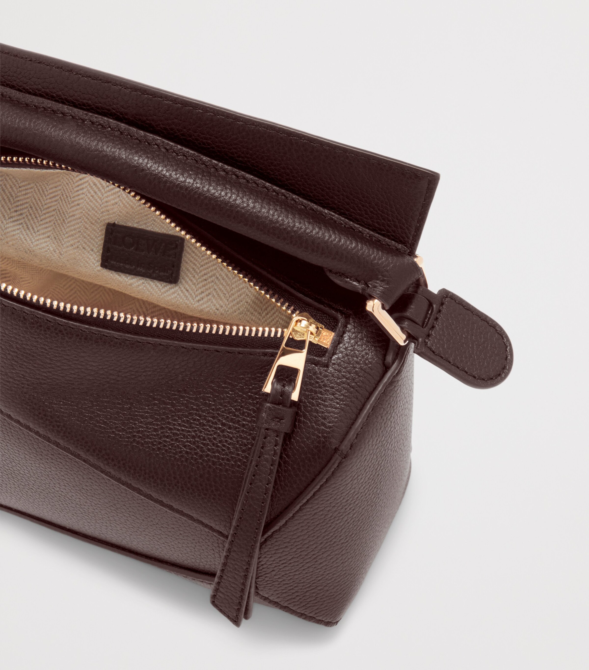 LOEWE Brown Mini Leather Puzzle Top-Handle Bag | Harrods US