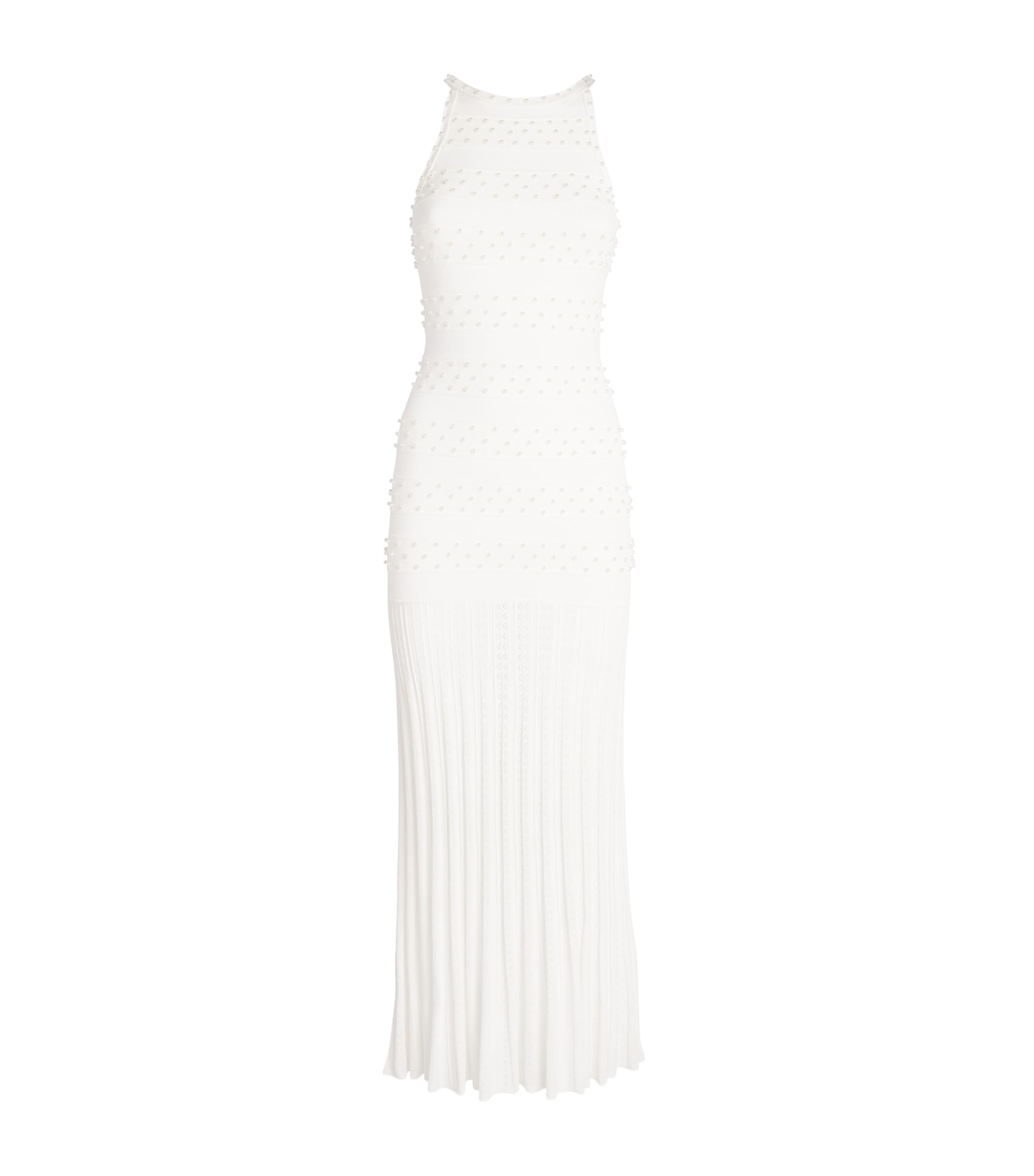 Sandro Beaded Maxi Dress In White