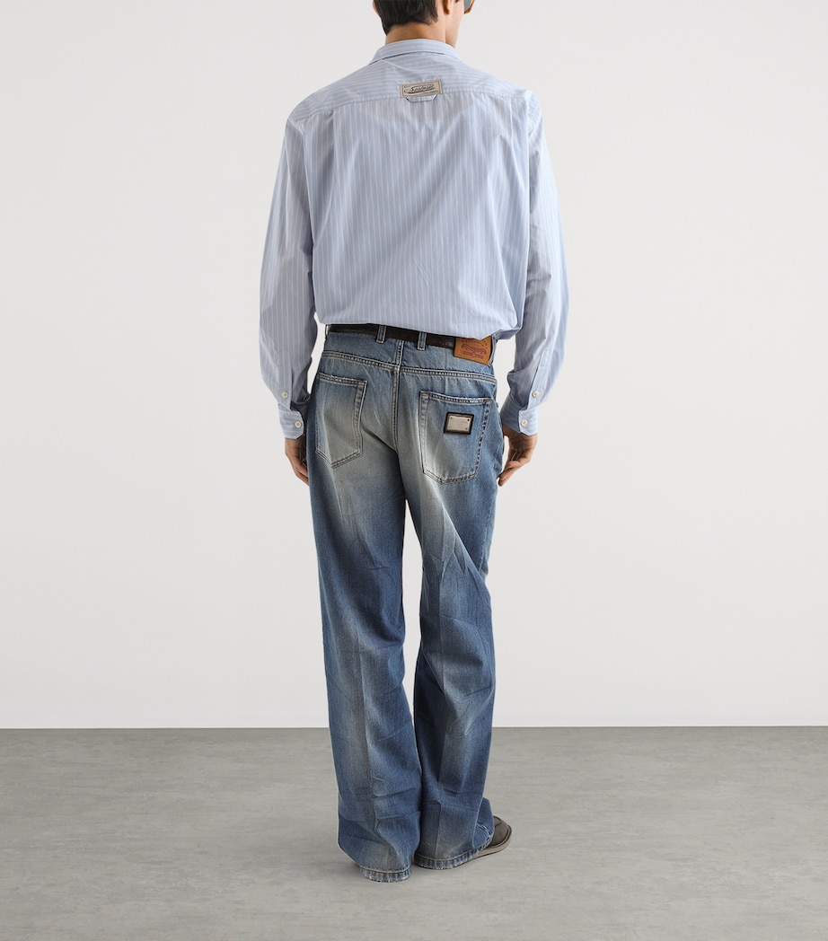 Dolce&Gabbana Mens Cotton Stripe Shirt Striped Image 3