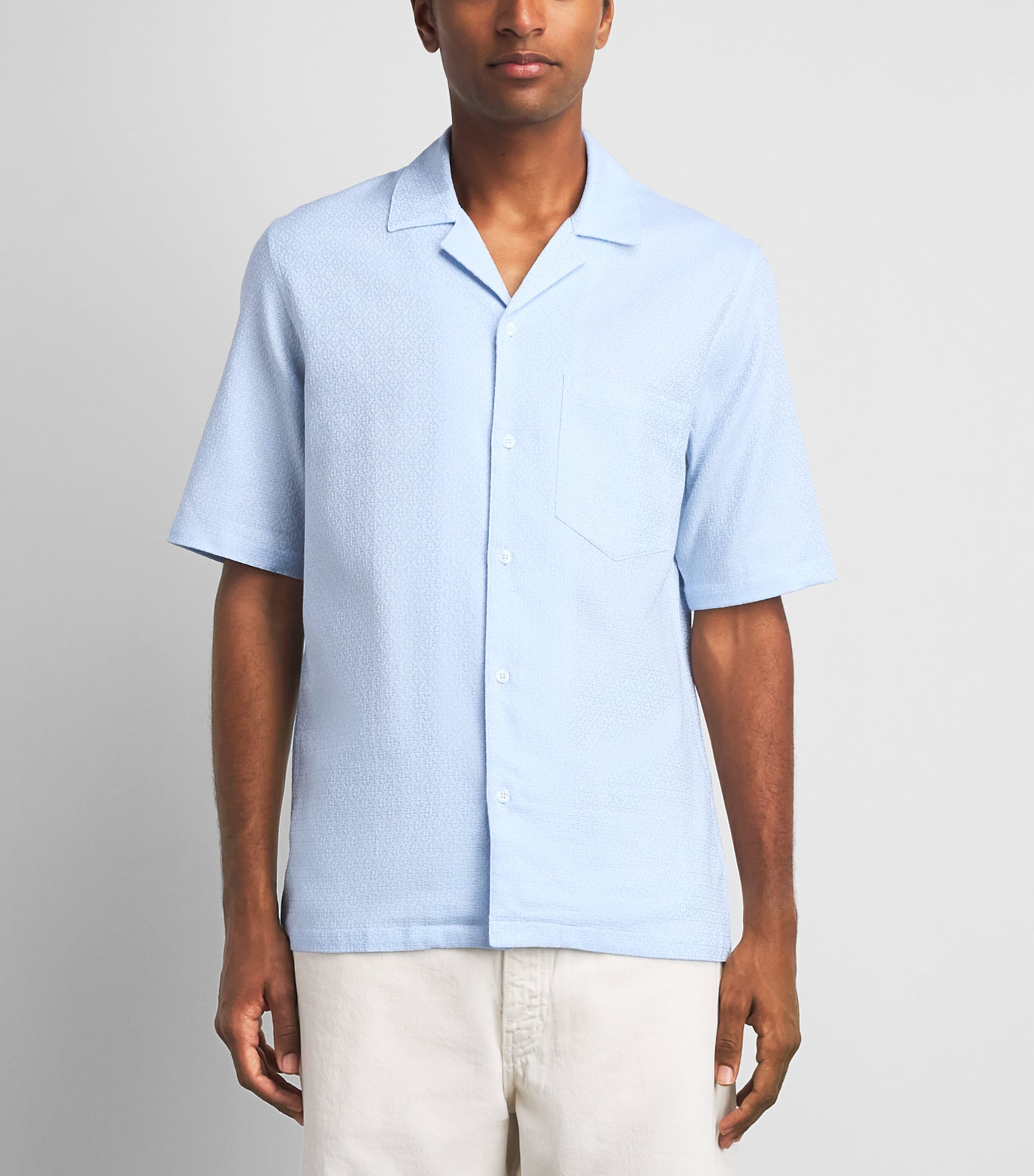 Samsøe Samsøe Mens Organic Cotton Jacquard Saoscar Shirt Windsurfer Tile Image 4