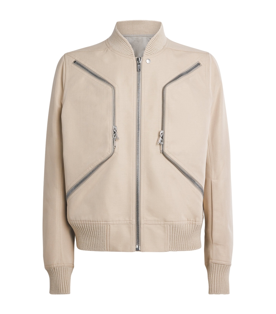 Rick Owens Mens Cotton-Blend Heizer Bomber Jacket Sand/ Image 1