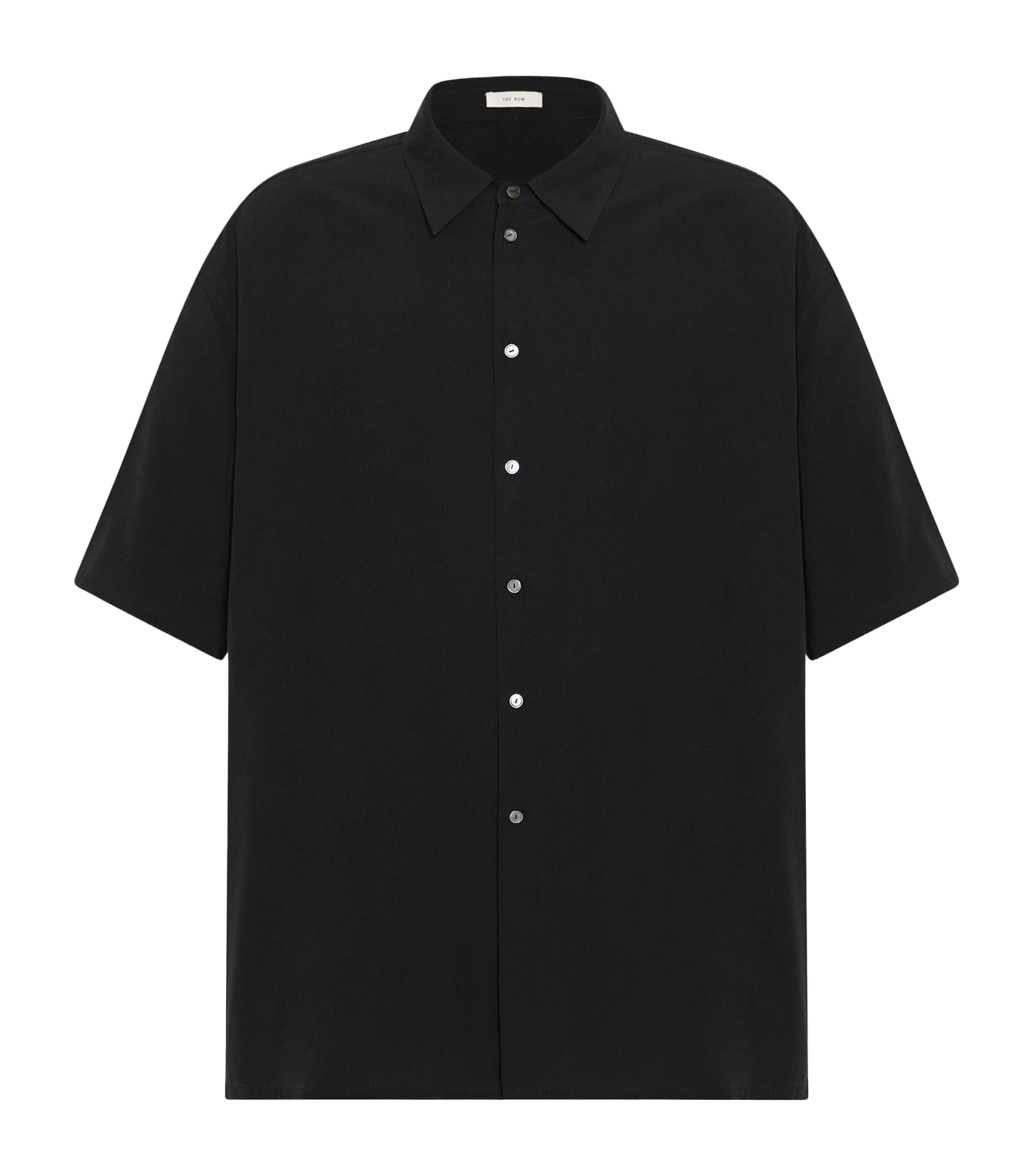 The Row Rodolfo Short-sleeve Button-up Shirt In Black