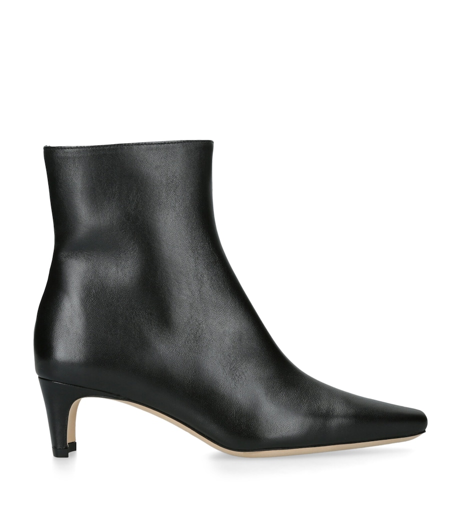 Leather Wally Ankle Boots 55 BLACK Image 1