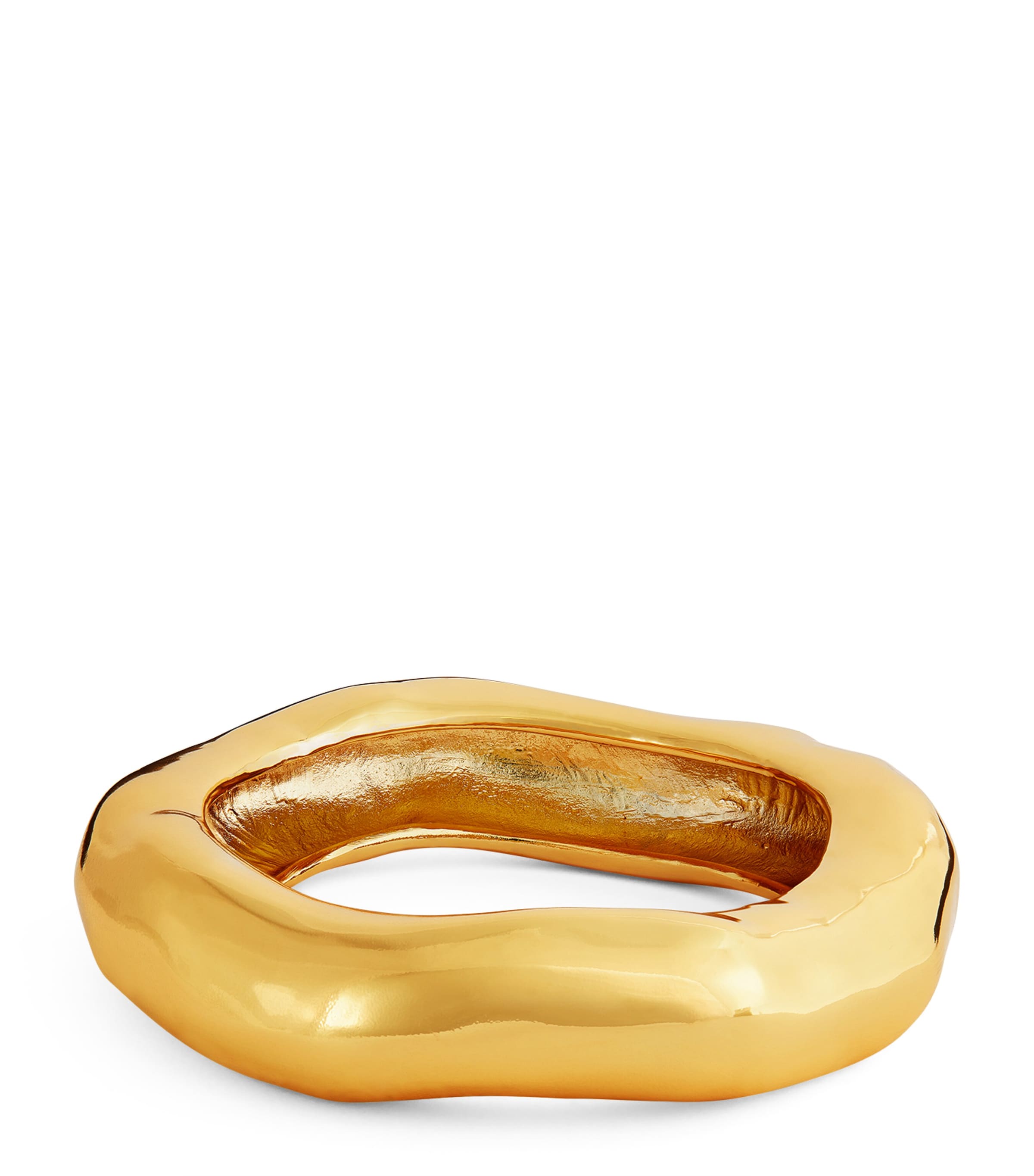 Shop Alexis Bittar Gold-plated Wide Molten Bangle