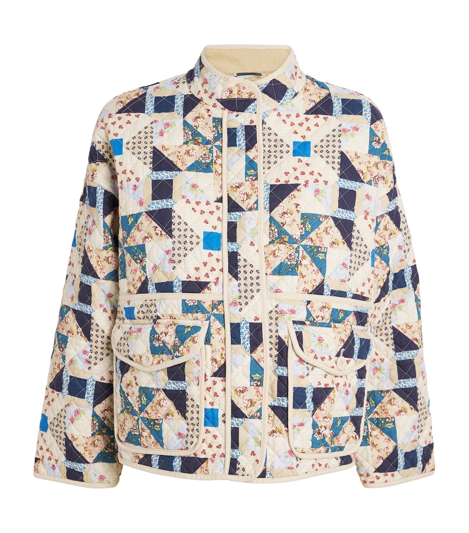 Quilted Patchwork Jacket BEIGE Image 1