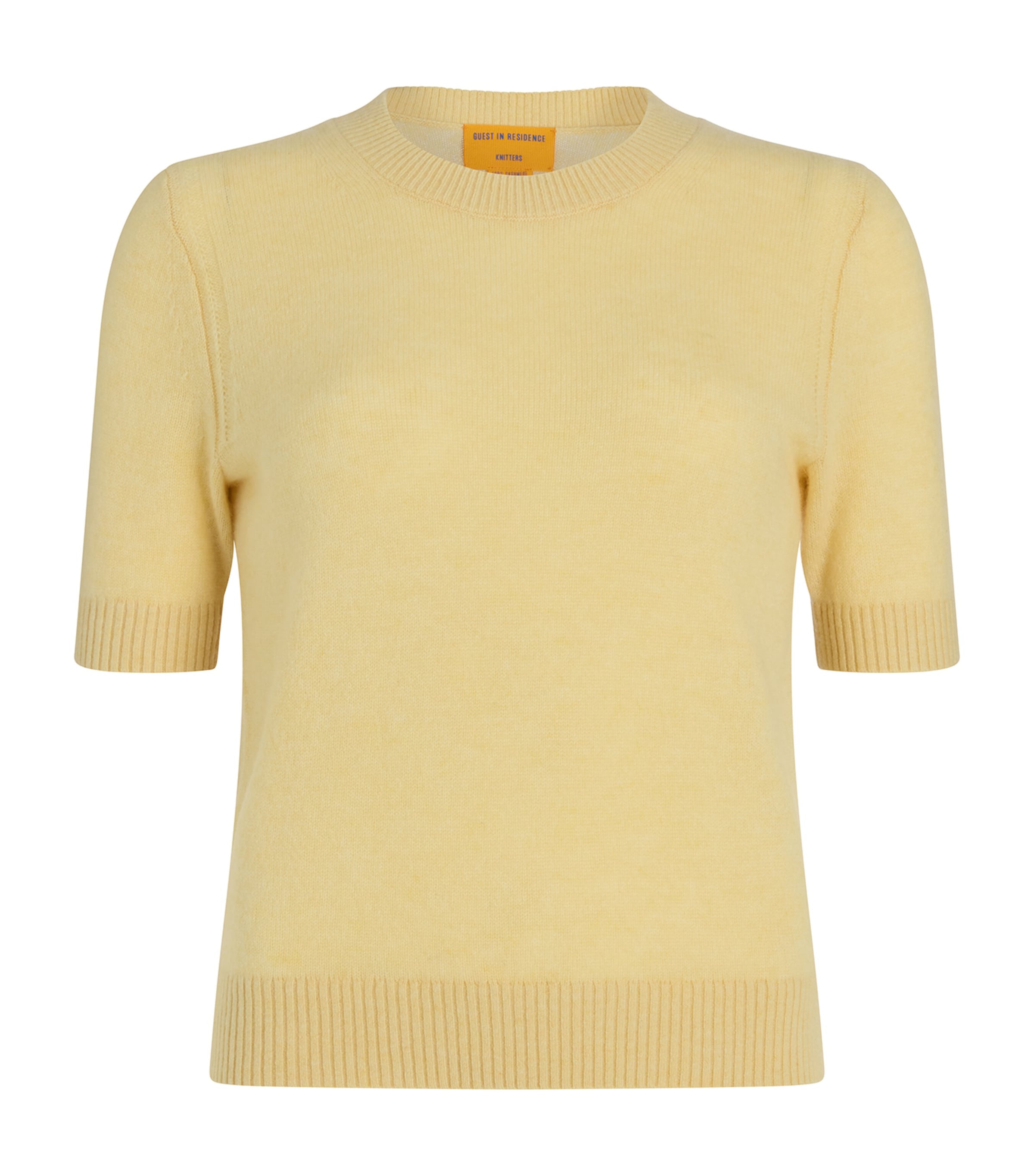 Guest In Residence Cashmere Short-sleeve Sweater In Gold