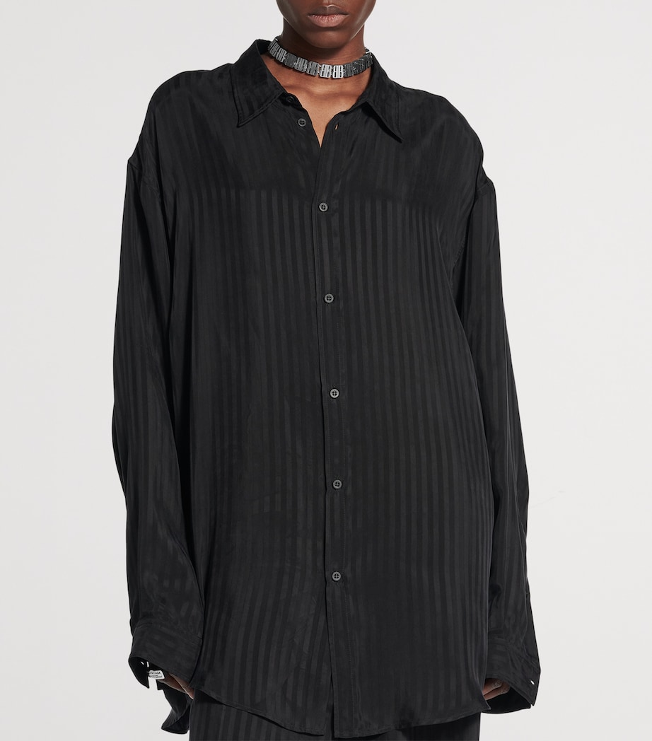 Balenciaga Womens Cupro Stripe Fluid Shirt Image 2