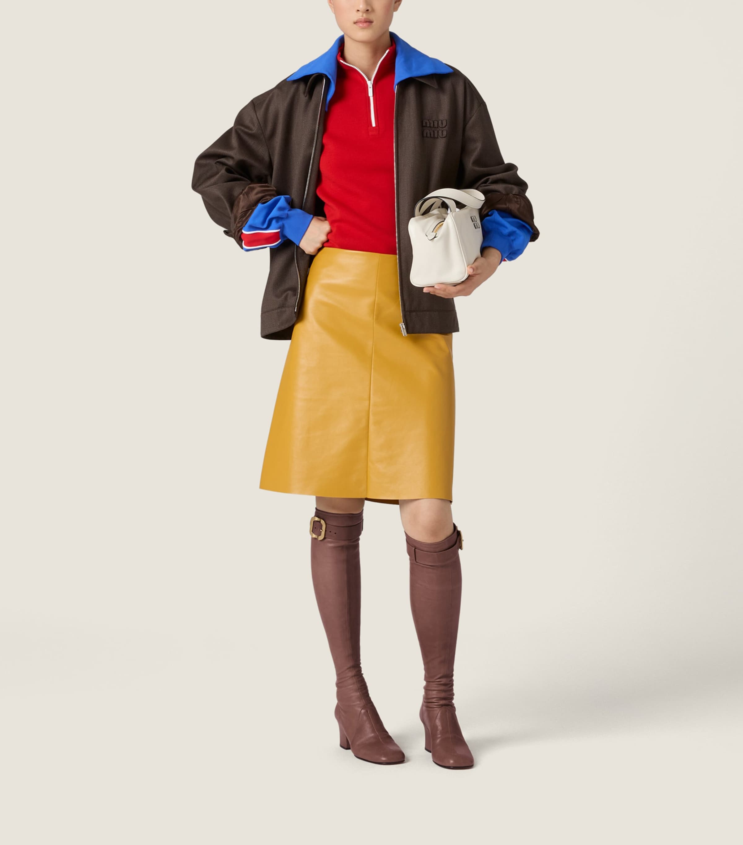 Miu Miu Womens Virgin Wool Half-Zip Sweater Image 2