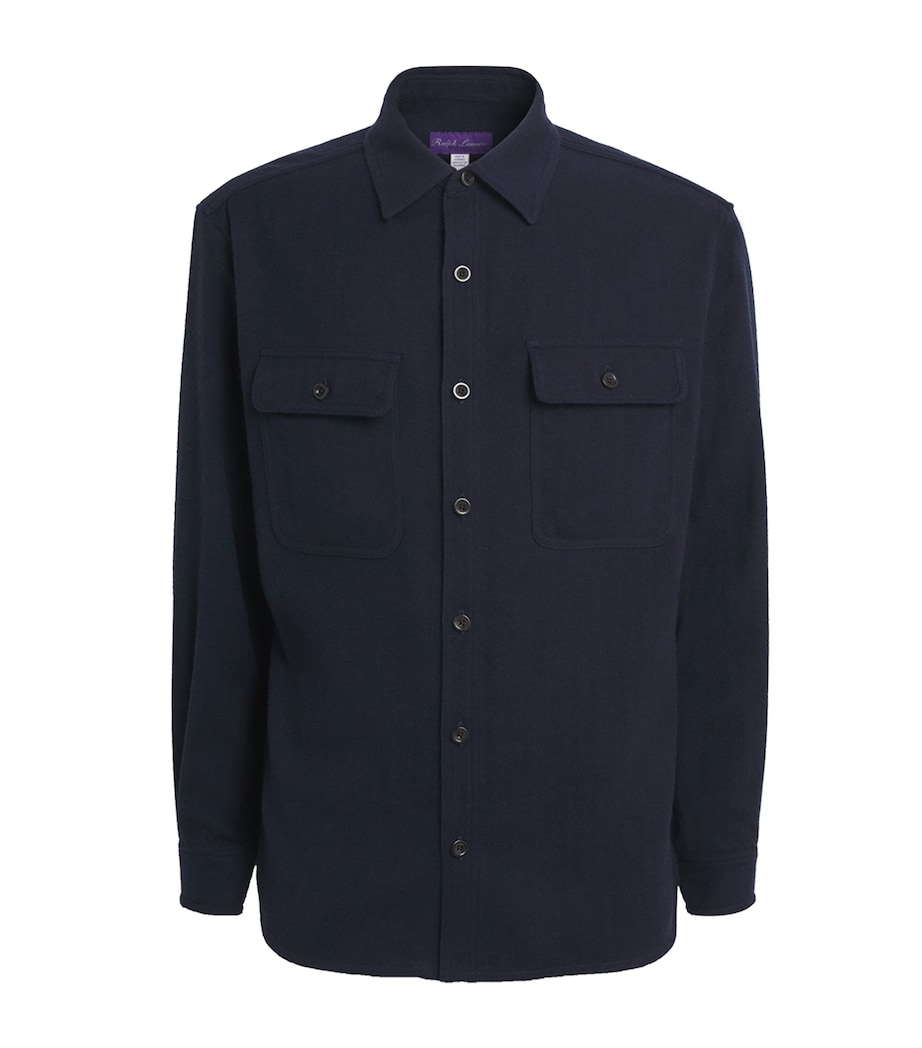 Cotton-Cashmere Overshirt NAVY Image 1