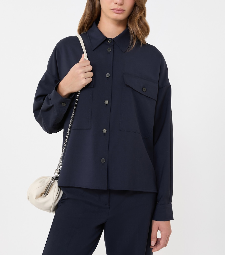 Virgin Wool Overshirt NAVY Image 4