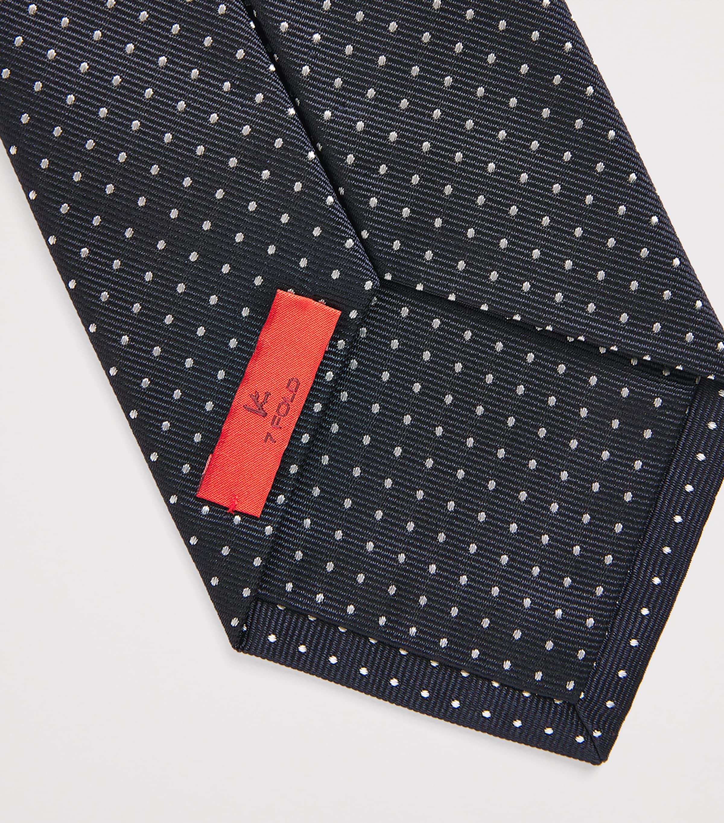 Isaia Silk Polka-Dot Jacquard Tie Image 3