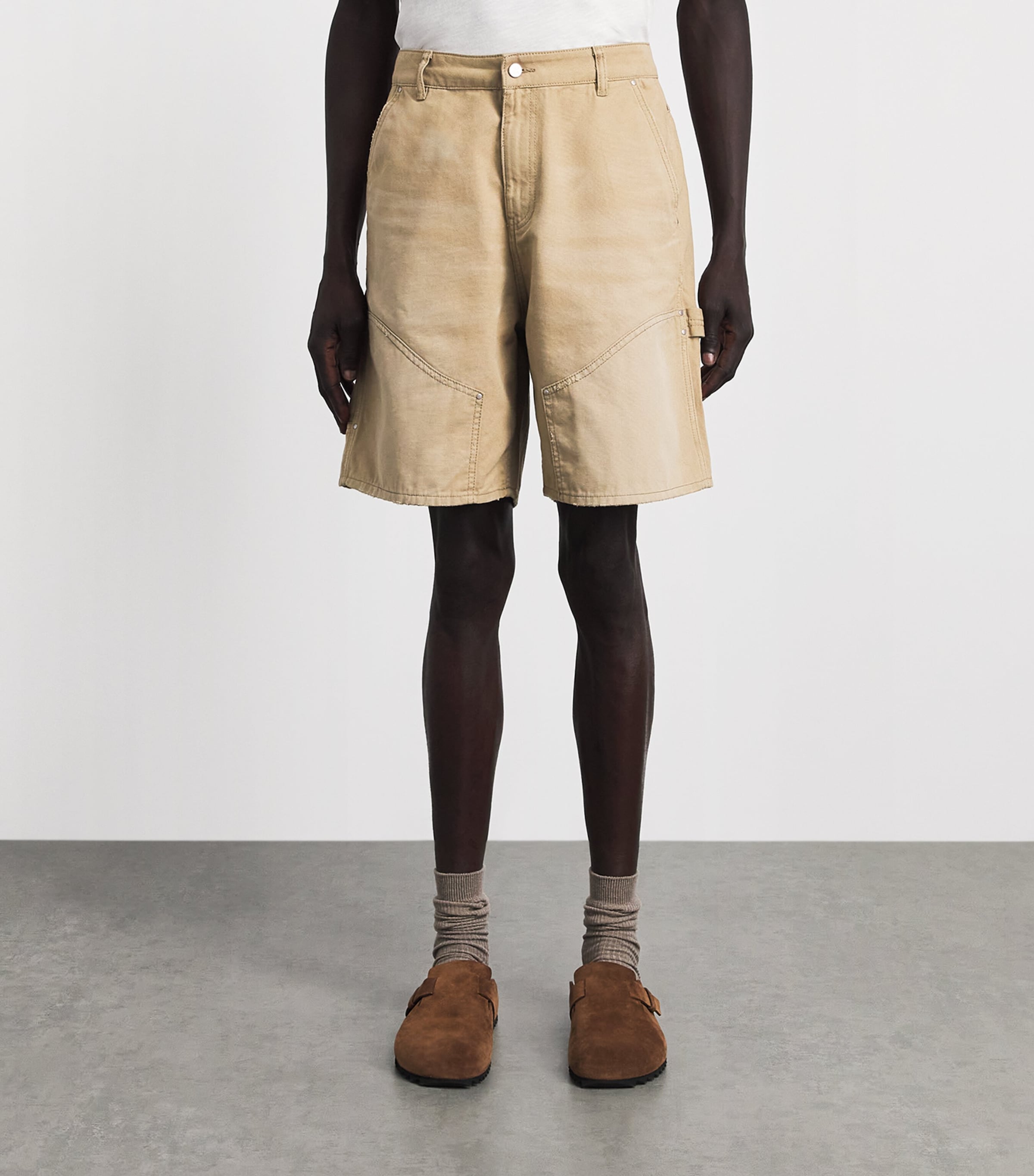 Represent Mens Carpenter Chino Shorts Beige Image 4