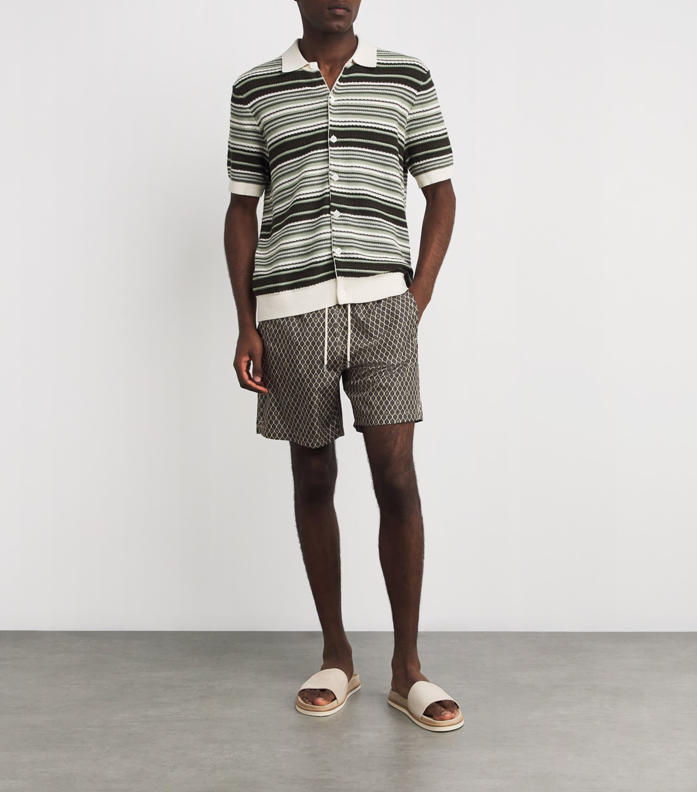 Jacob Cohën Mens Diamond Print Bermuda Swim Shorts Image 4