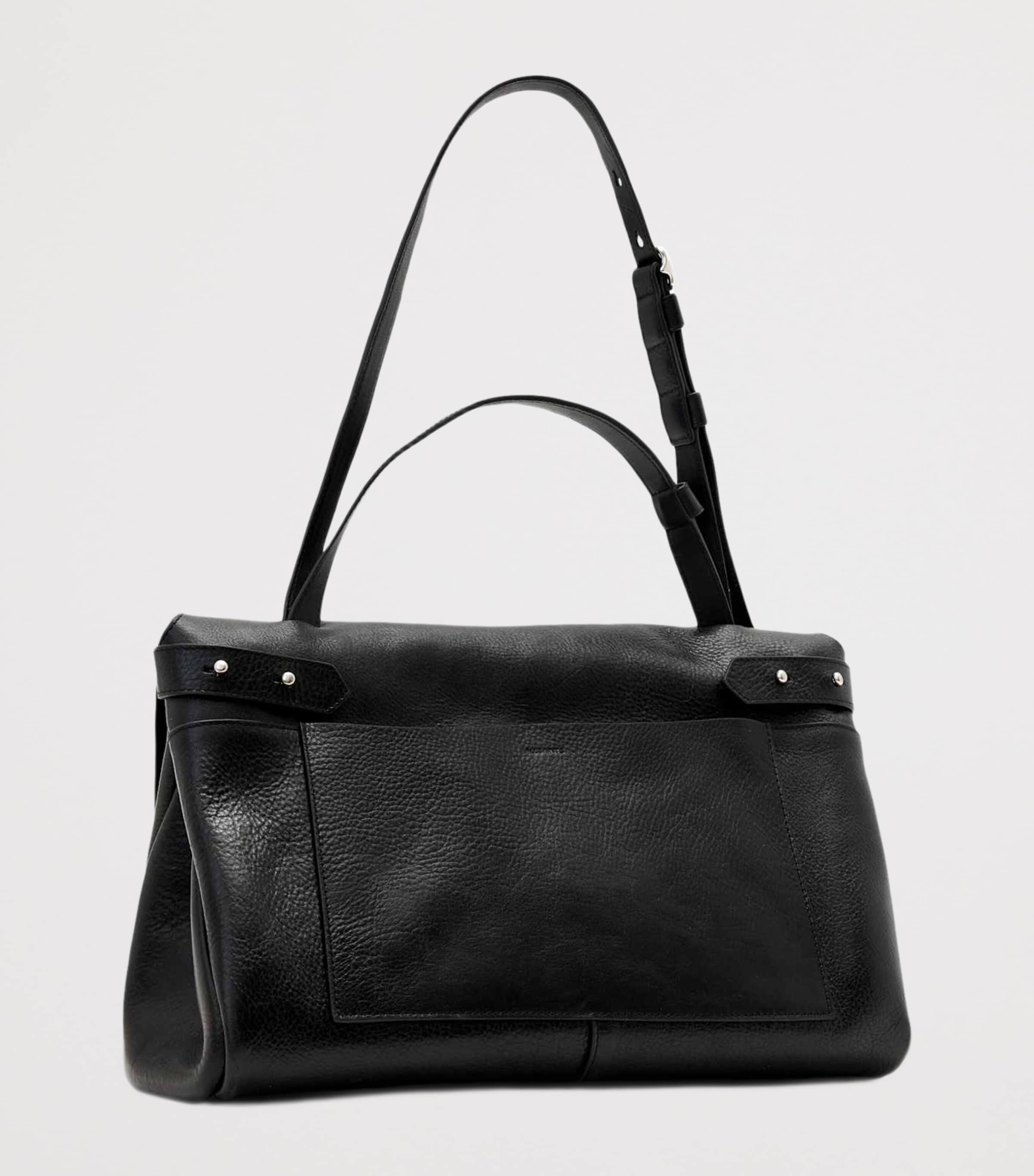 AllSaints Leather Joan Satchel Black Image 2