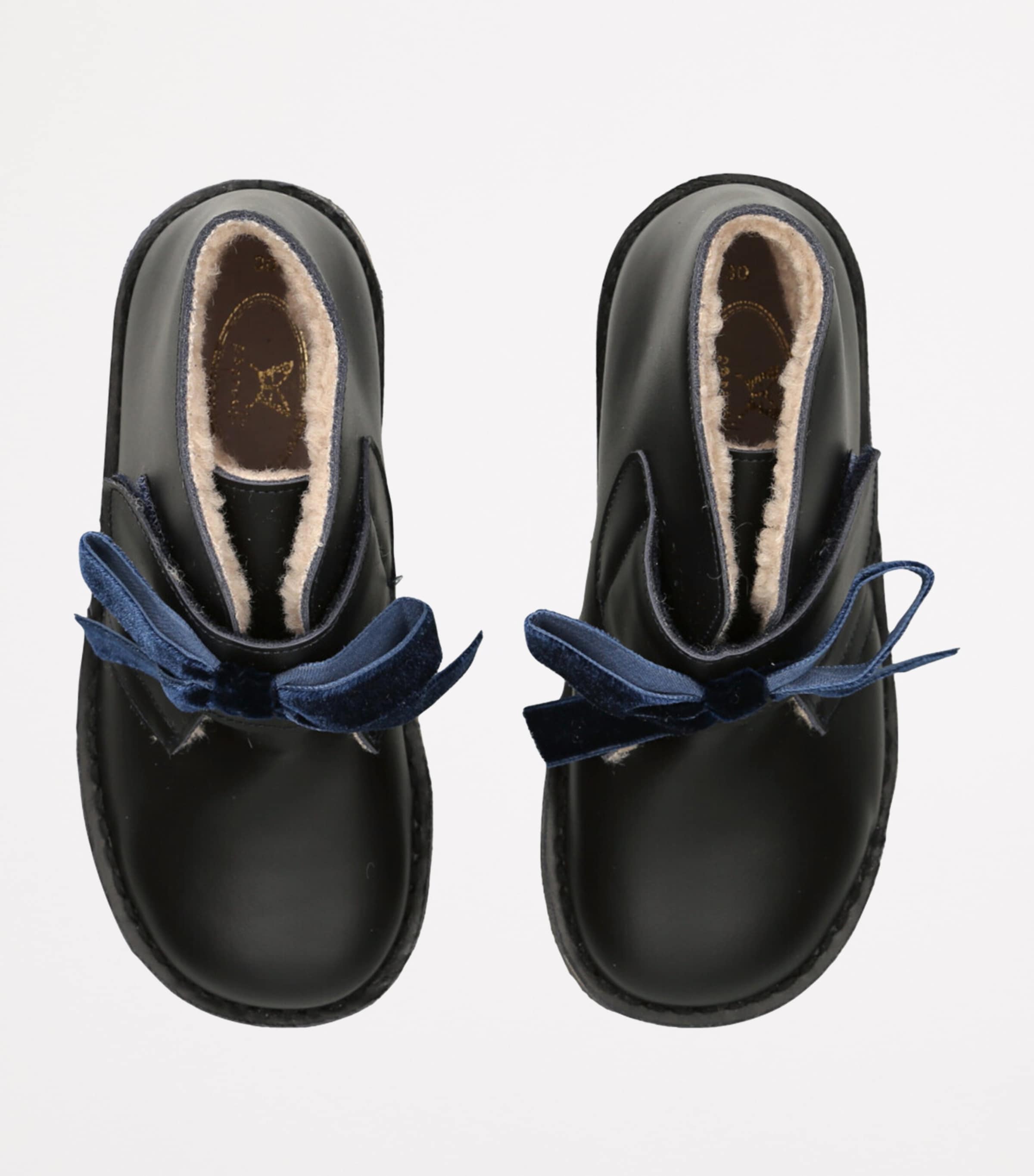 Leather Bow-Embellished Argenta Boots NAVY Image 4