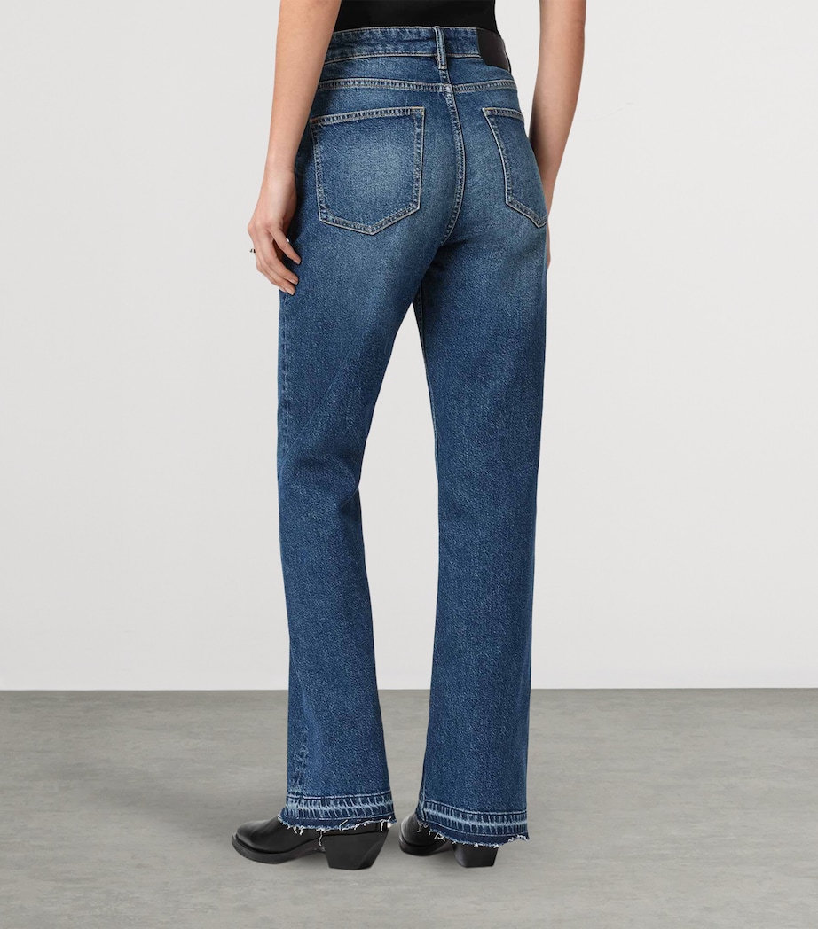 AllSaints Womens Bootcut Fable Mid-Rise Jeans Mid Indigo Image 4