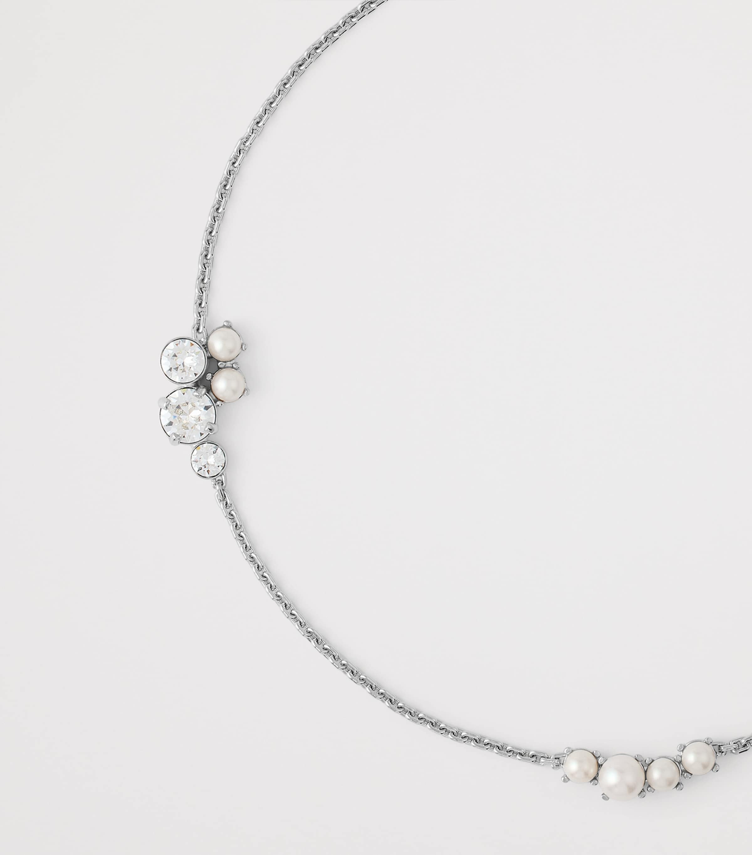 Crystal-Pearl Necklace WHITE/SILVERY Image 4