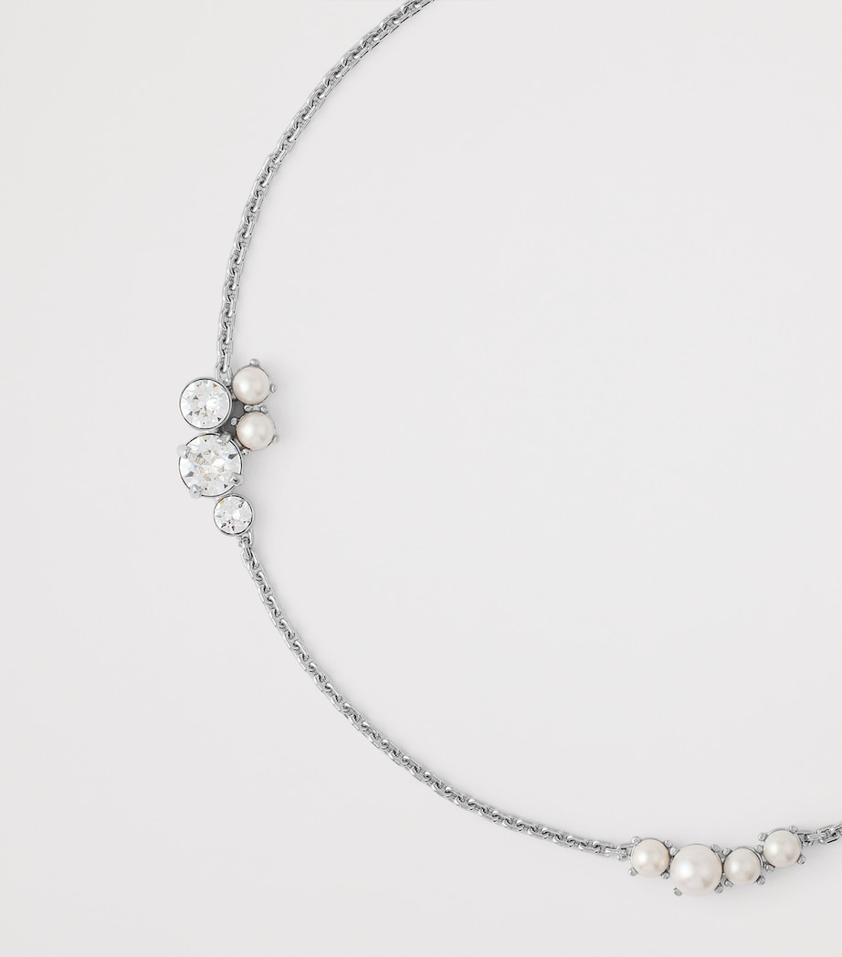 Crystal-Pearl Necklace WHITE/SILVERY Image 4