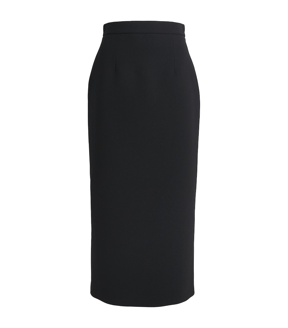 Crepe Amel Pencil Midi Skirt BLACK/PERSIAN BLUE Image 1