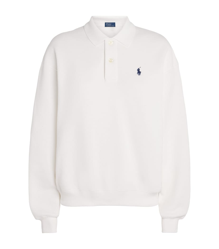 Polo Ralph Lauren Womens Fleece Polo Sweatshirt White Image 1