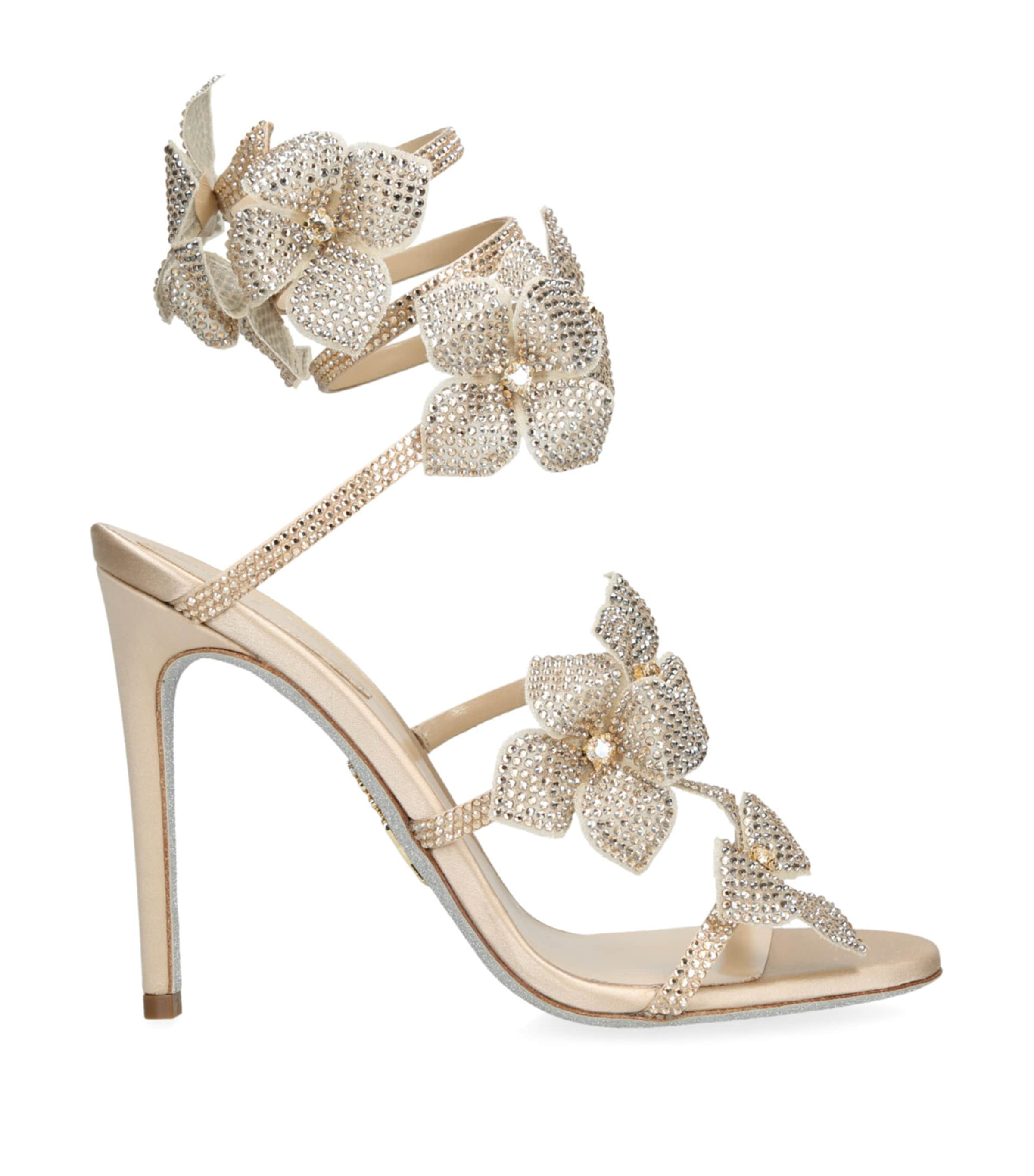 RENÉ CAOVILLA EMBELLISHED FLORIANE HONEY SANDALS 105 