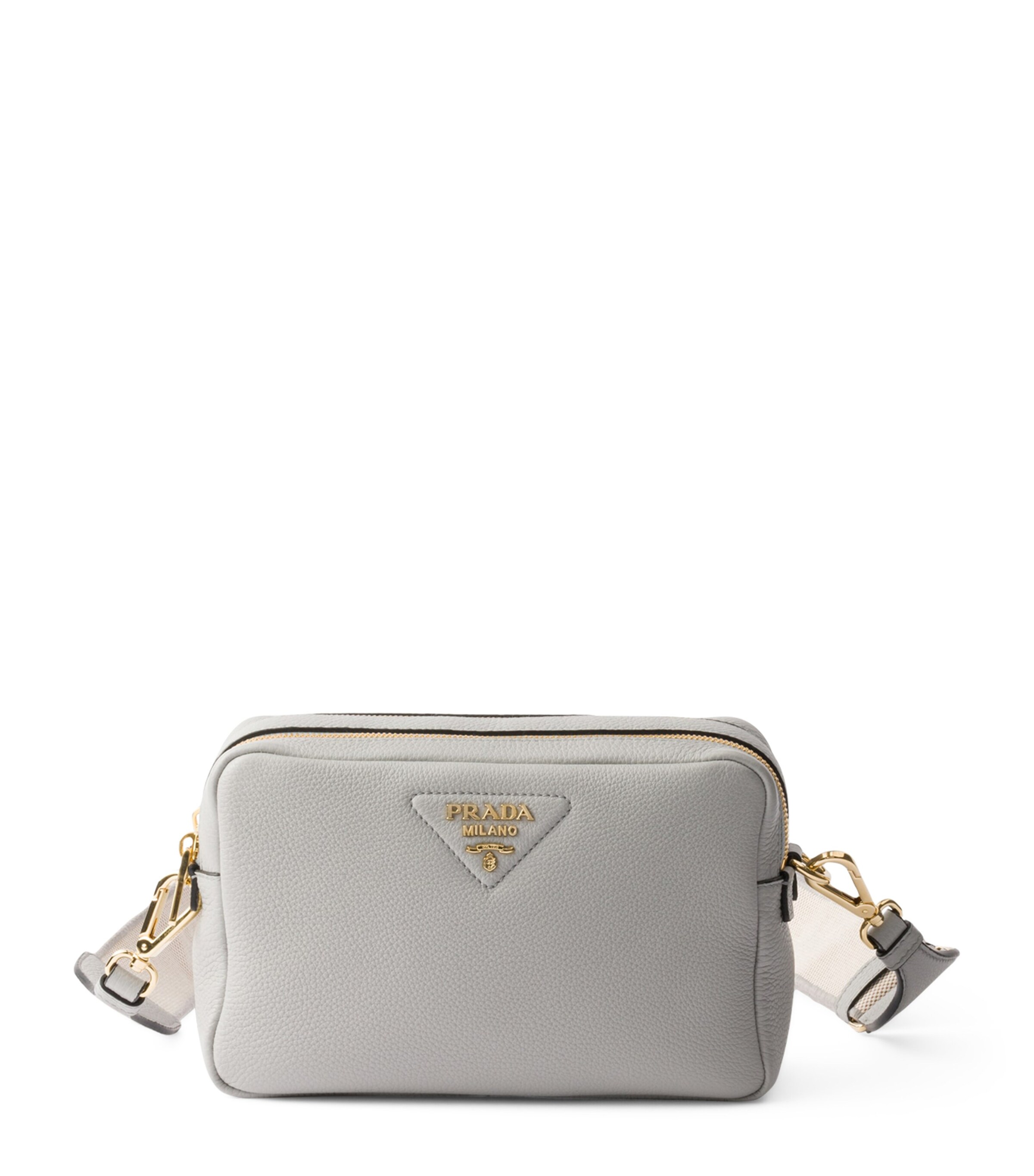 Prada Grey Small Leather Cross-Body Bag | Harrods FR