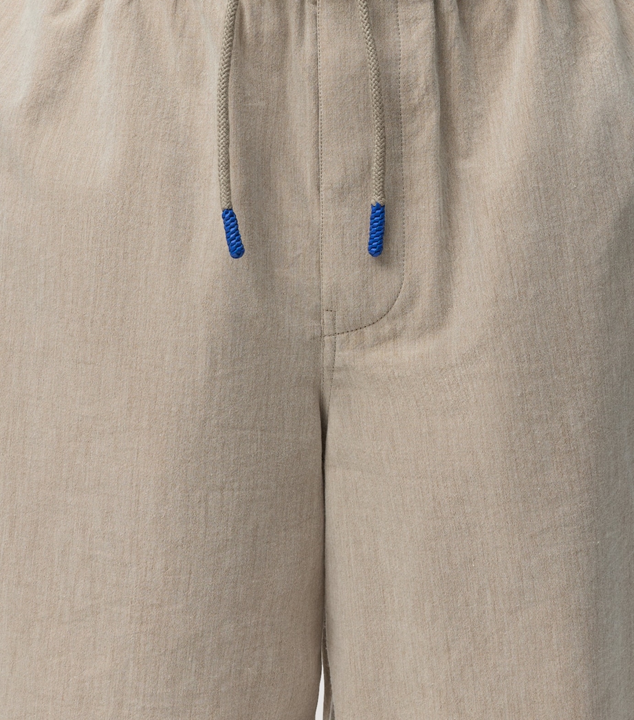 LOEWE Mens Layered Drawstring Shorts Beige Image 5