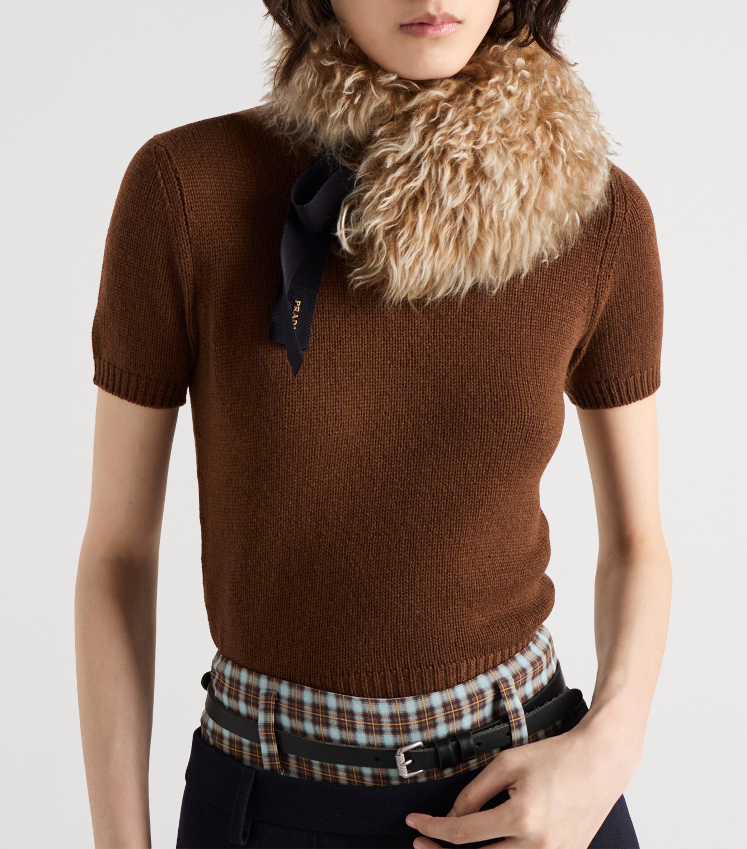 Cashmere Short-Sleeve Sweater F0005 Image 3