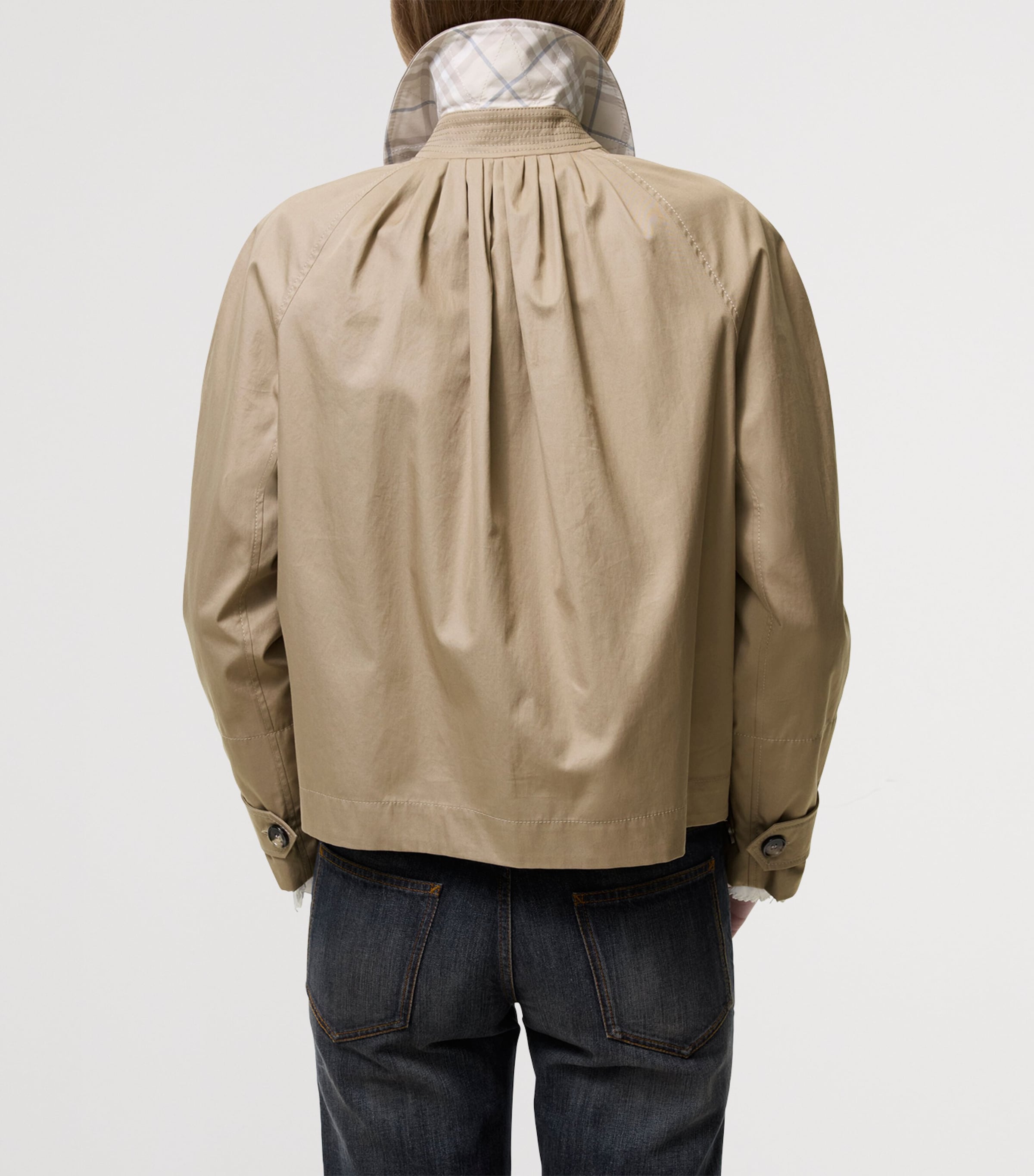 Burberry Womens Tropical Gabardine Jacket Saltmarsh Beige Image 4
