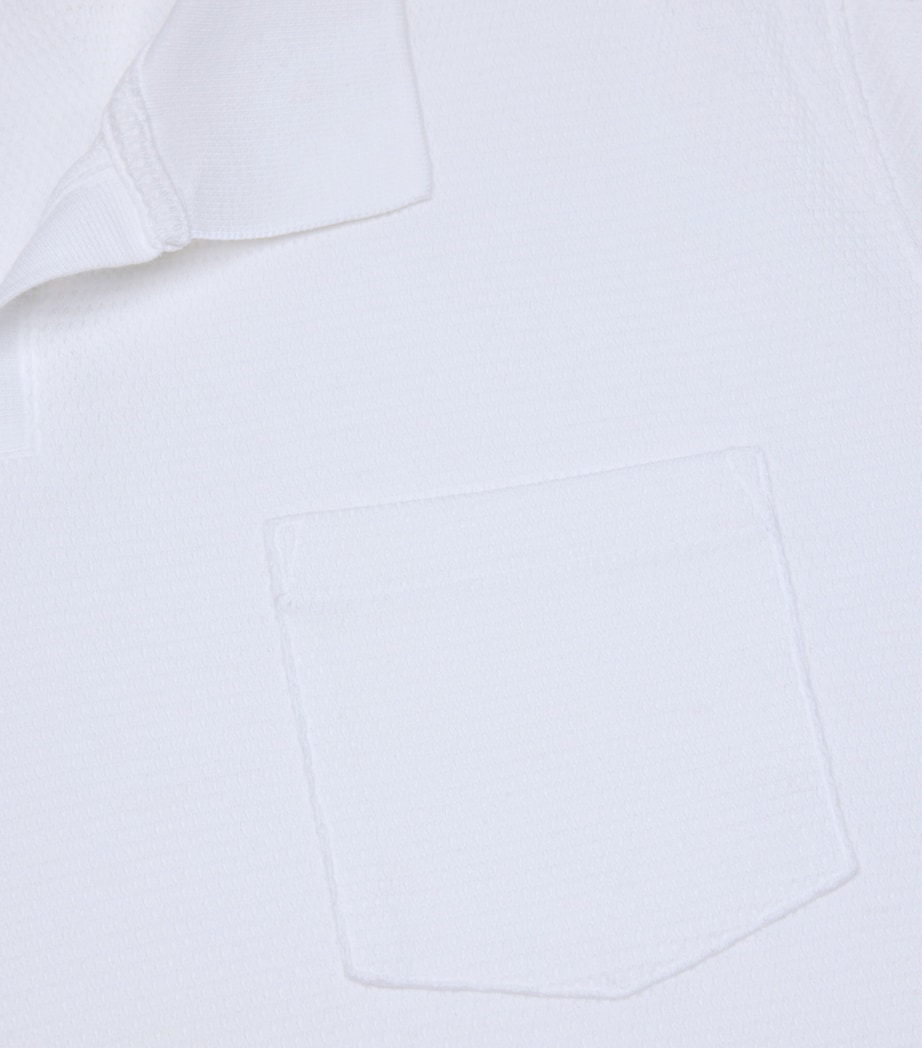 Cotton-Blend Johnny-Collar Polo Shirt OPTIC WHITE-137OWT Image 2