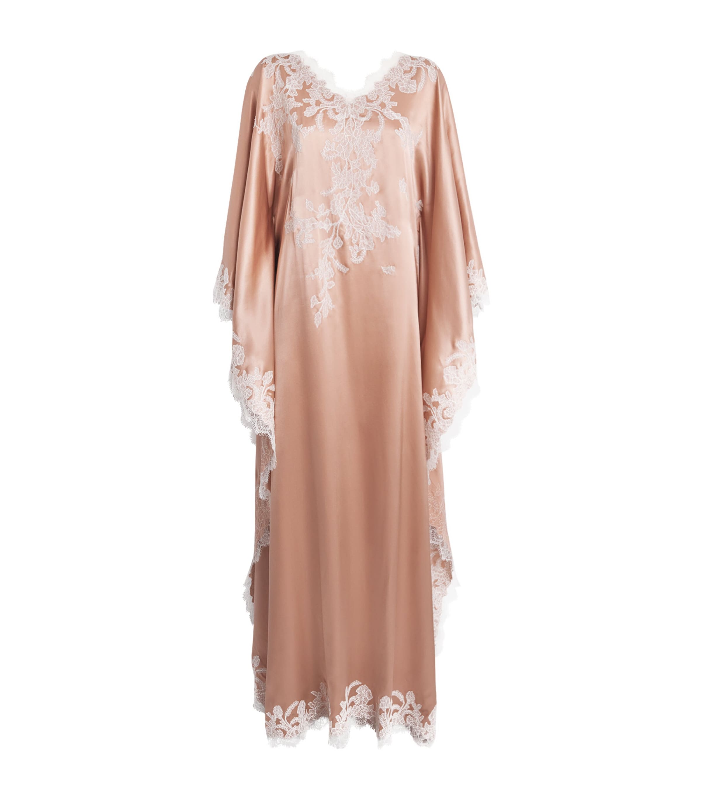 Torlowei Silk Lace Tokoni Kaftan In Pink