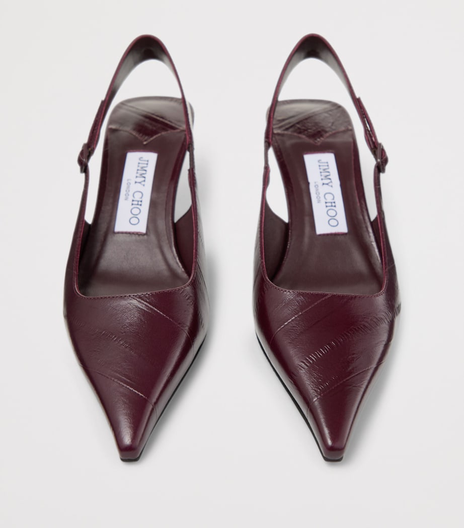Jimmy Choo Amel 50 Leather Slingback Pumps Deep Merlot Image 4