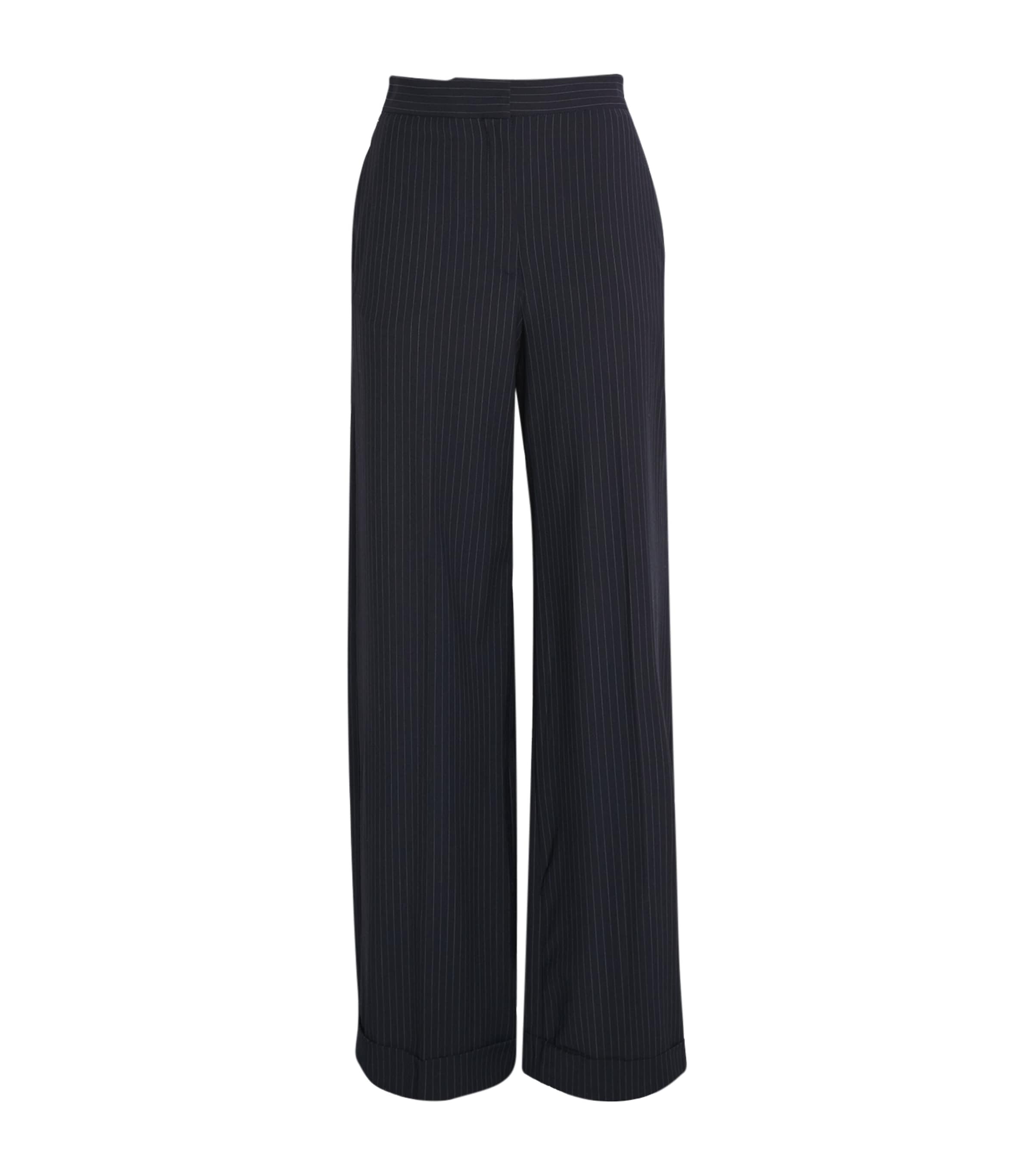 Wool-Blend Stripe Tailored Trousers DUAL-COLOR Image 1
