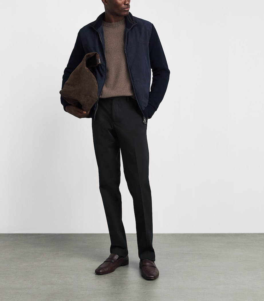 Fioroni Cashmere Mens Virgin Wool-Suede Hybrid Jacket Image 2