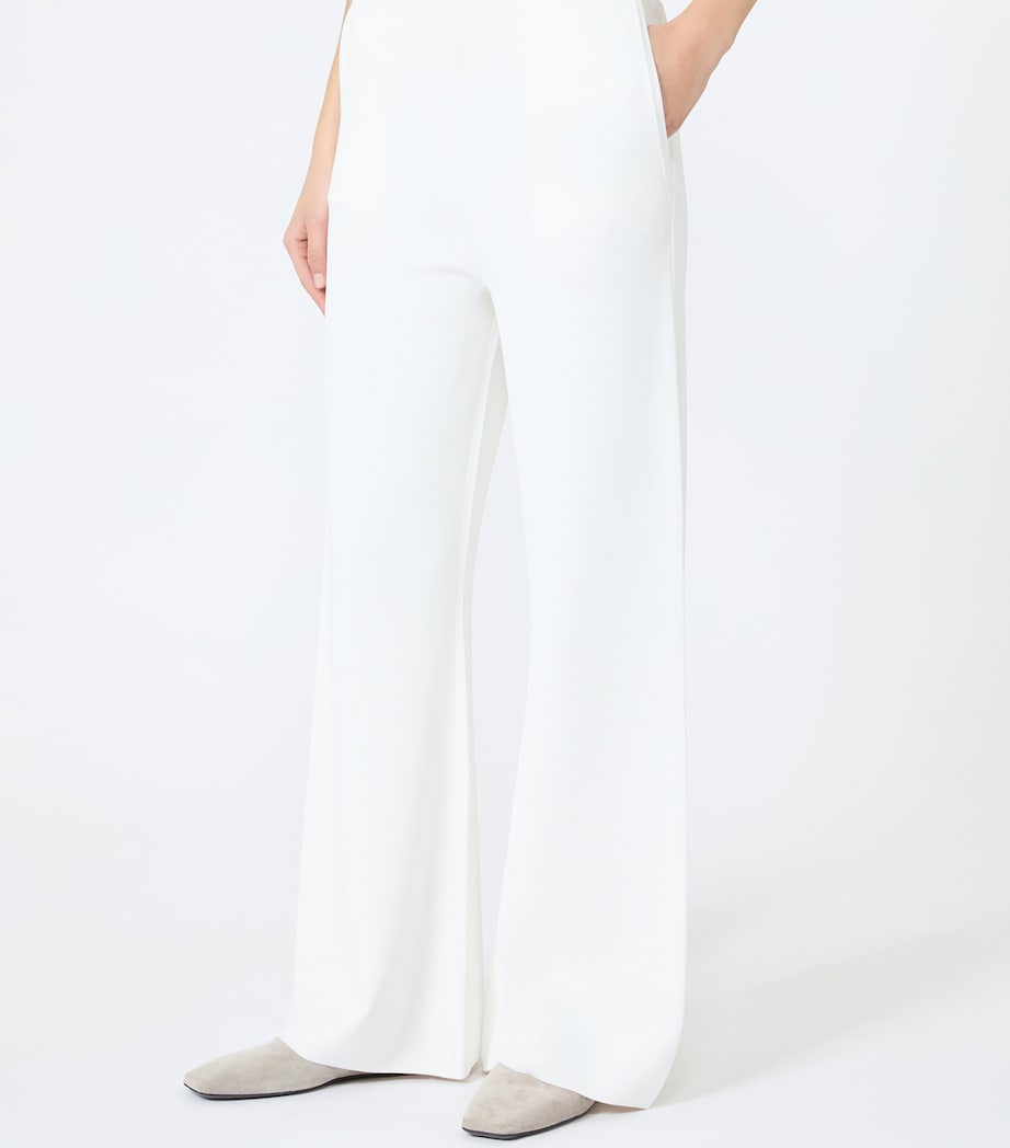 Max Mara Womens Wide-Leg High-Waist Trousers White Image 3