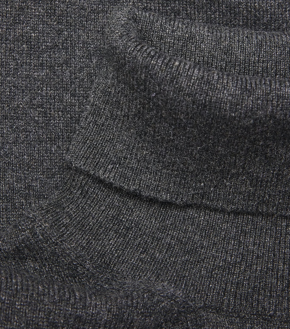 Ralph Lauren Purple Label Mens Cashmere Rollneck Sweater Dark Grey Melange Image 6