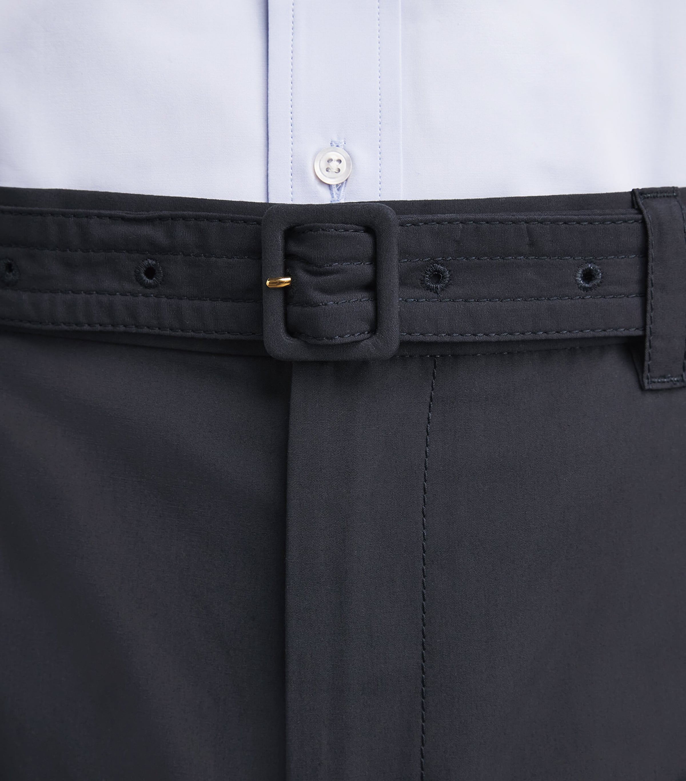 Thom Browne Mens Cotton Cargo-Pocket Straight Trousers Navy Image 3