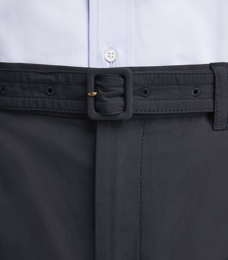 Thom Browne Mens Cotton Cargo-Pocket Straight Trousers Navy Image 3