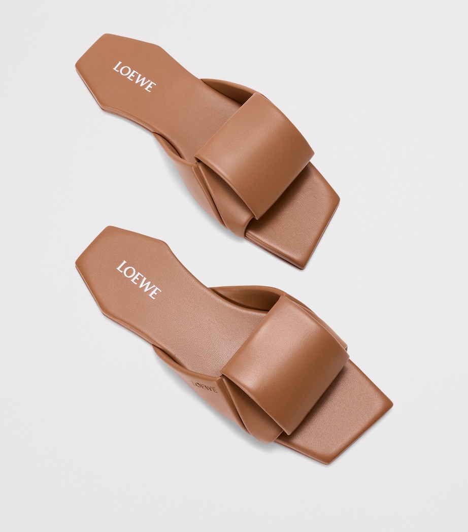 LOEWE Leather Origami Slides Mocha Image 4