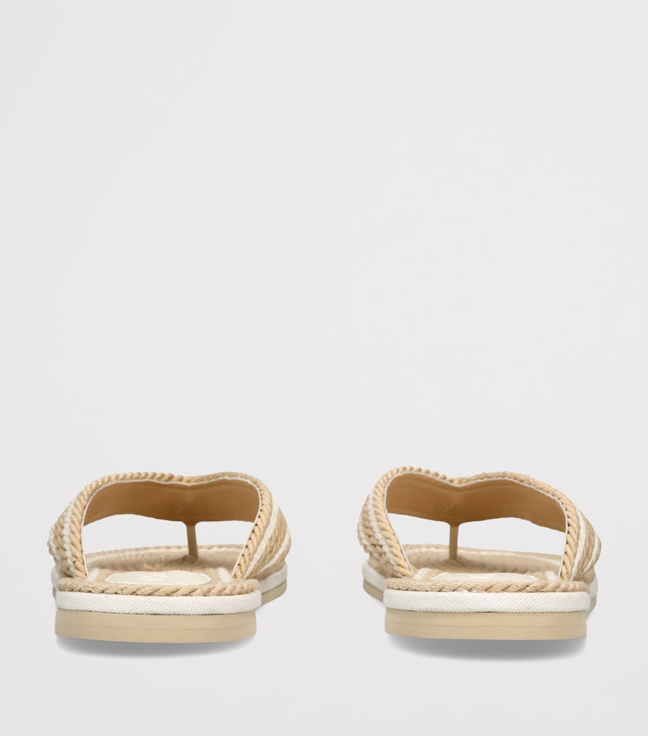 Chloé Raffia Logo Thong Sandals White/comb Image 4