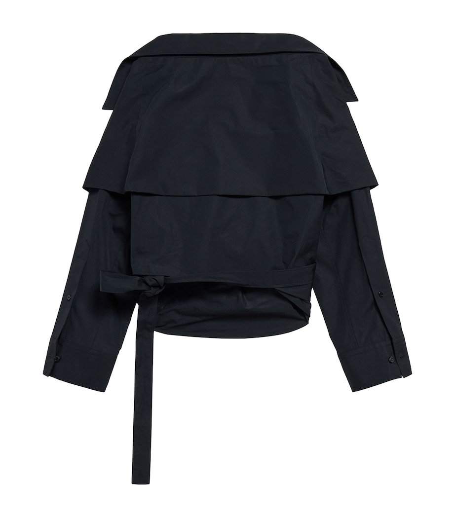 Balenciaga Womens Cotton Off-The-Shoulder Asymmetric Shirt Image 2